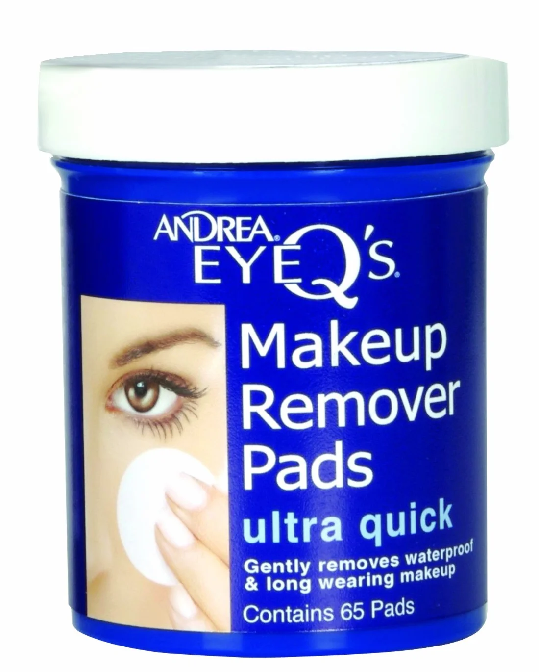Andrea - Eye Q's Disques démaquillants Peau sèche Bleu Lot de 65
