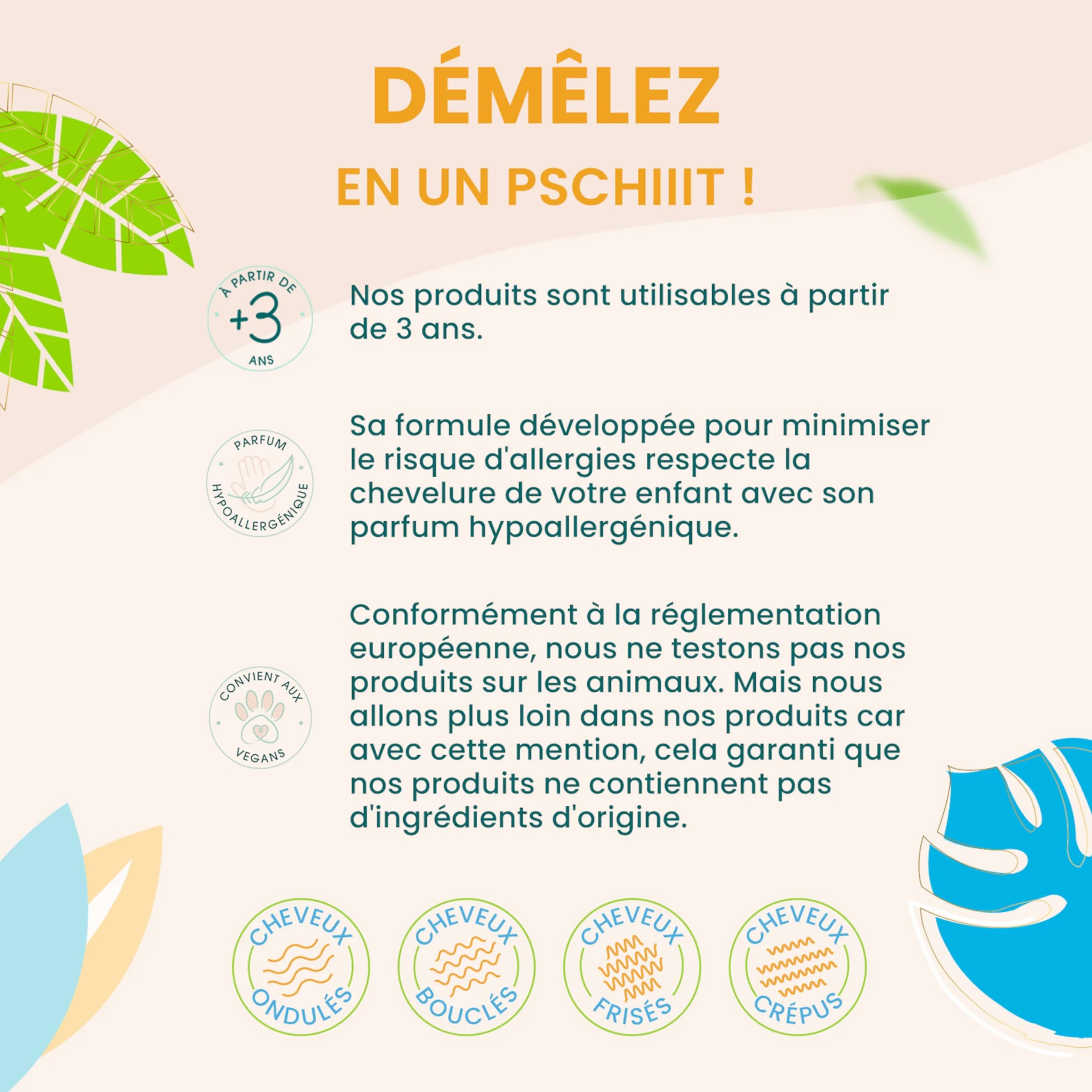 ACTIVILONG Ti Spray Démêlant Actikids Cheveux Bouclés 250ml Amande Douce Mangue 98% Naturels Vegan