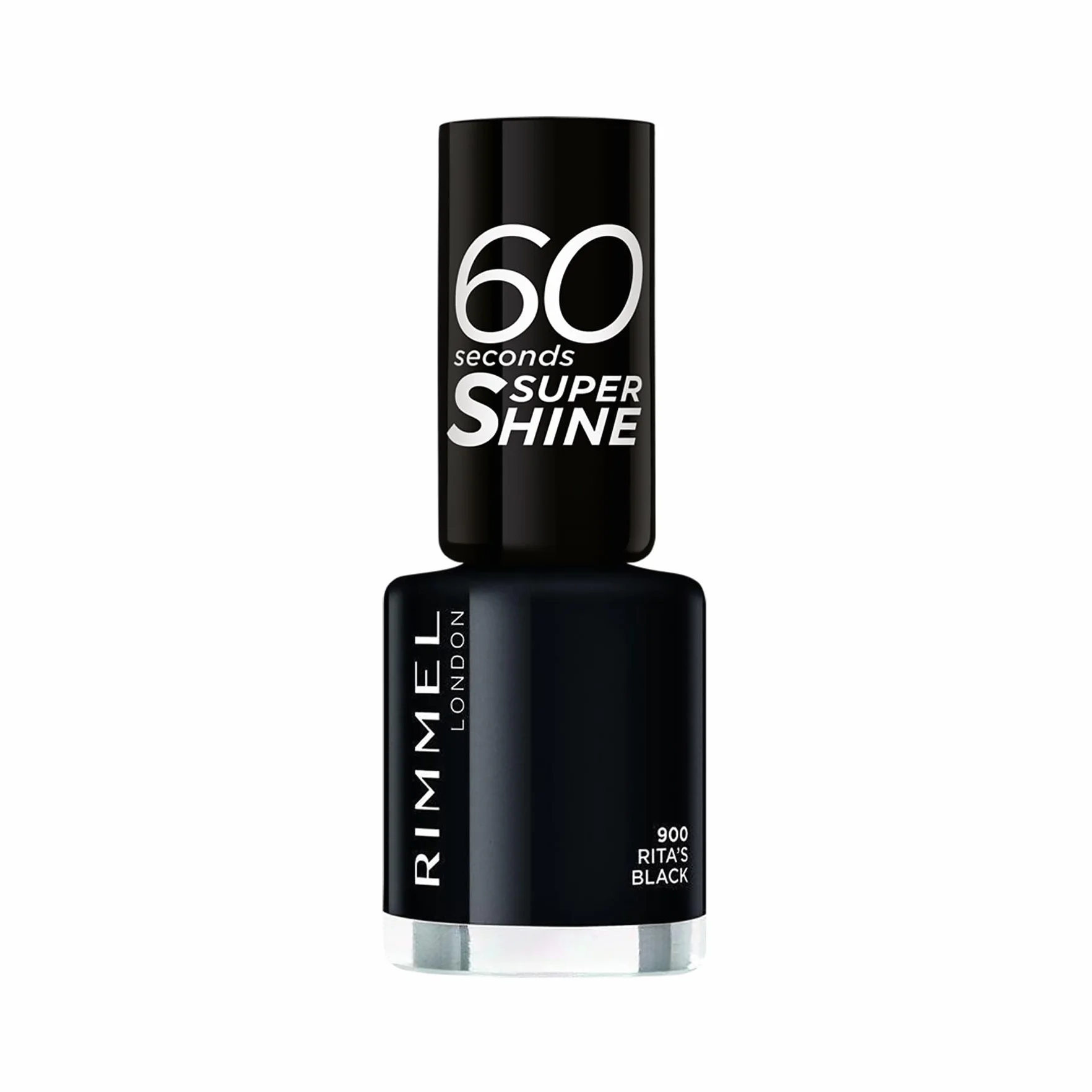 Rimmel 60 Seconds Super Shine Vernis à Ongles Shades of Black 900 Rita'S Black 8ml