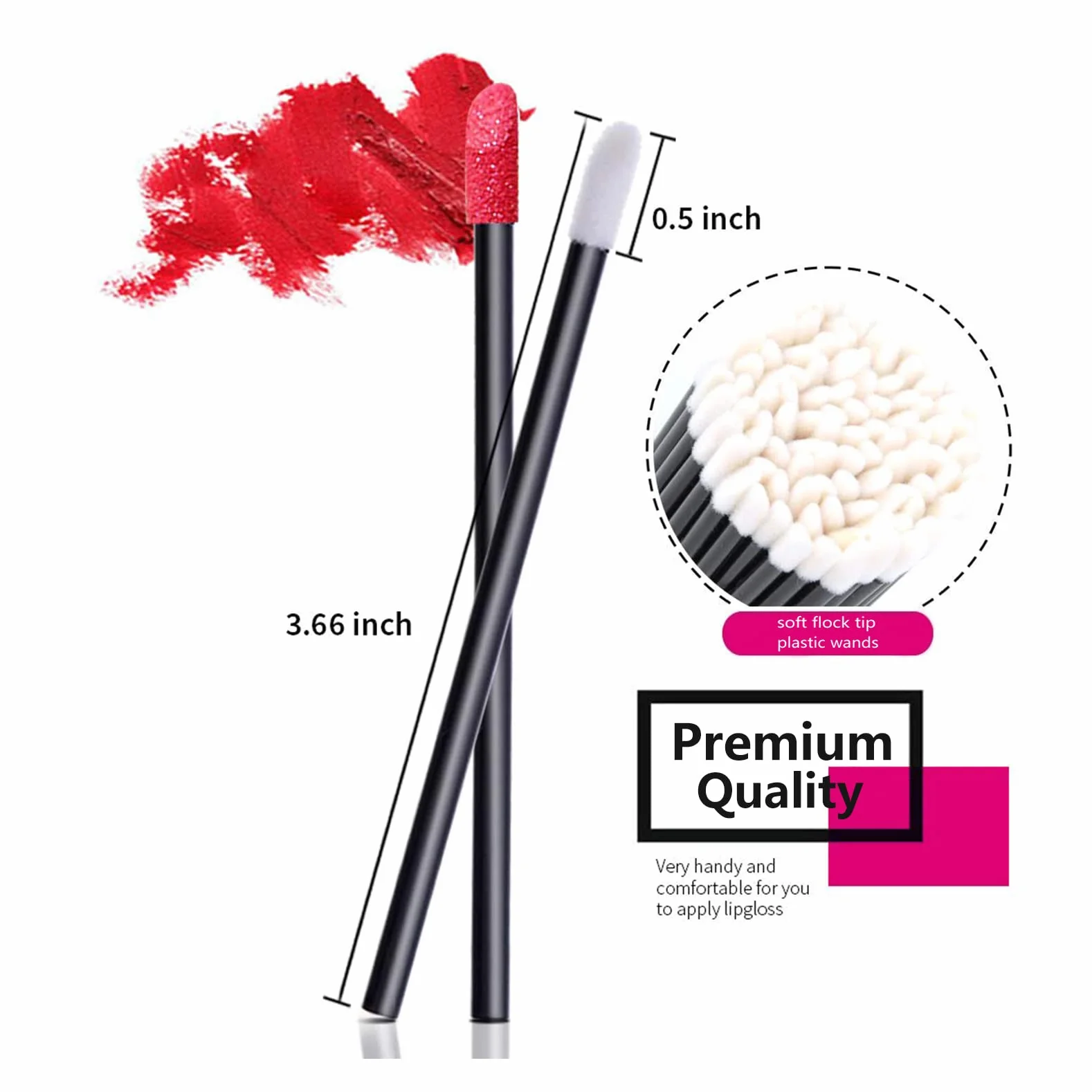 FITDON Pinceaux à lèvres jetables Applicateur de Rouge à Lèvres 240 pièces