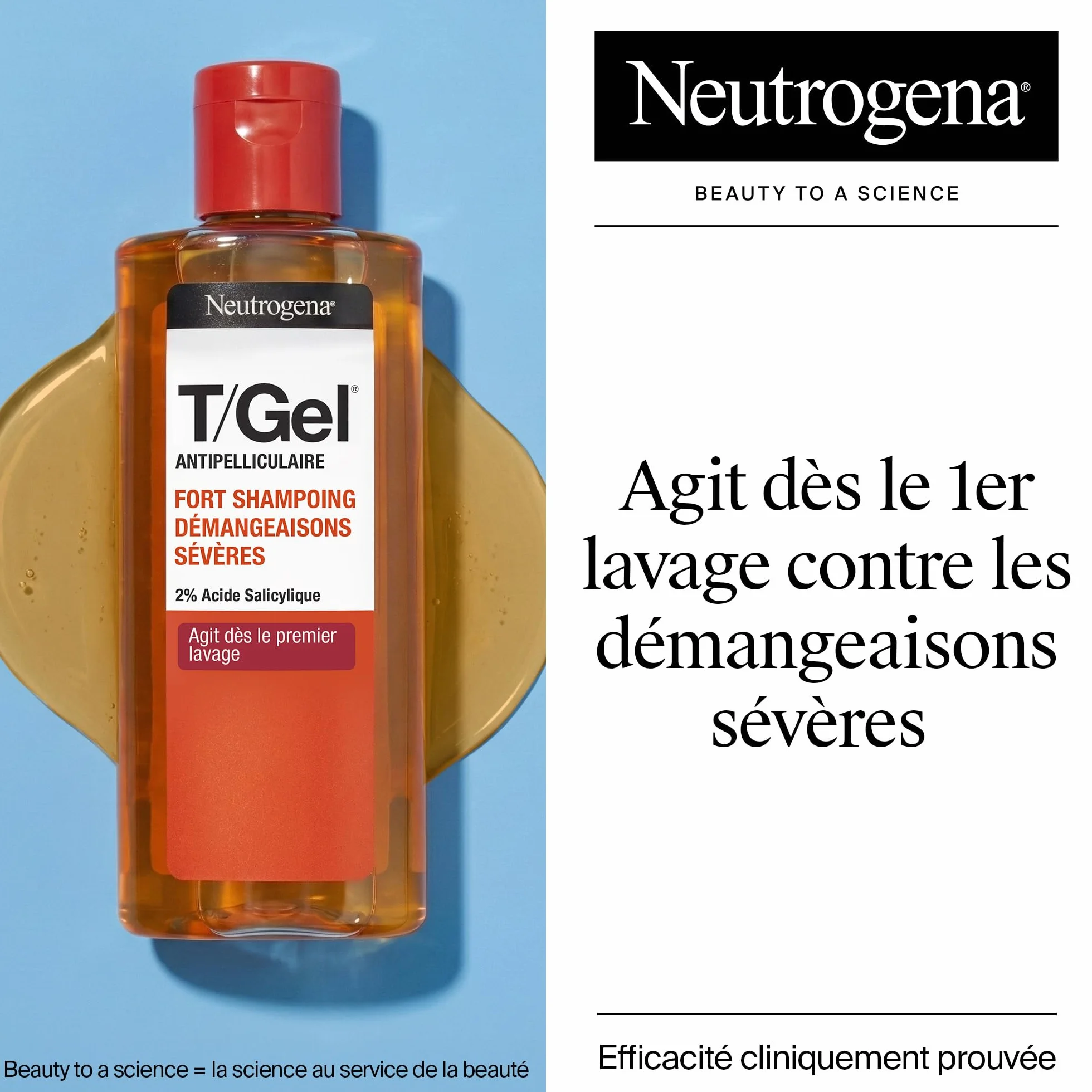 Neutrogena Shampoing Antipelliculaire T/Gel Fort Démangeaisons Sévères 250 mL