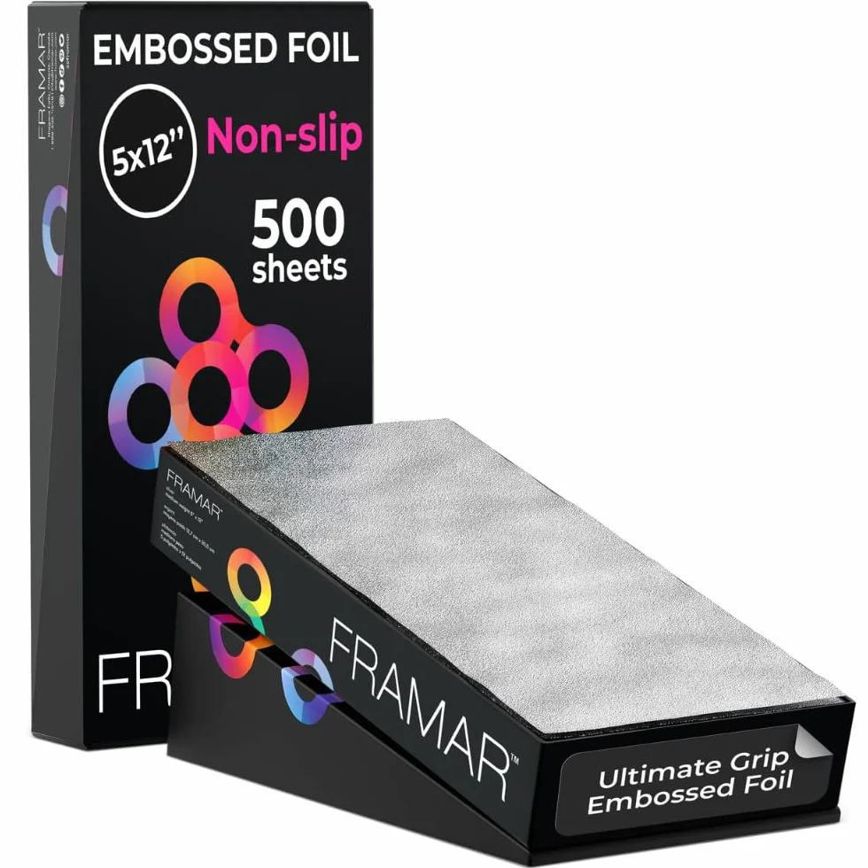 FRAMAR Papier Aluminium Coiffure Star Struck Silver – Licorne Papier Alu Professionnel, Coiffeur Accessoires Professionnel - 500 Feuilles