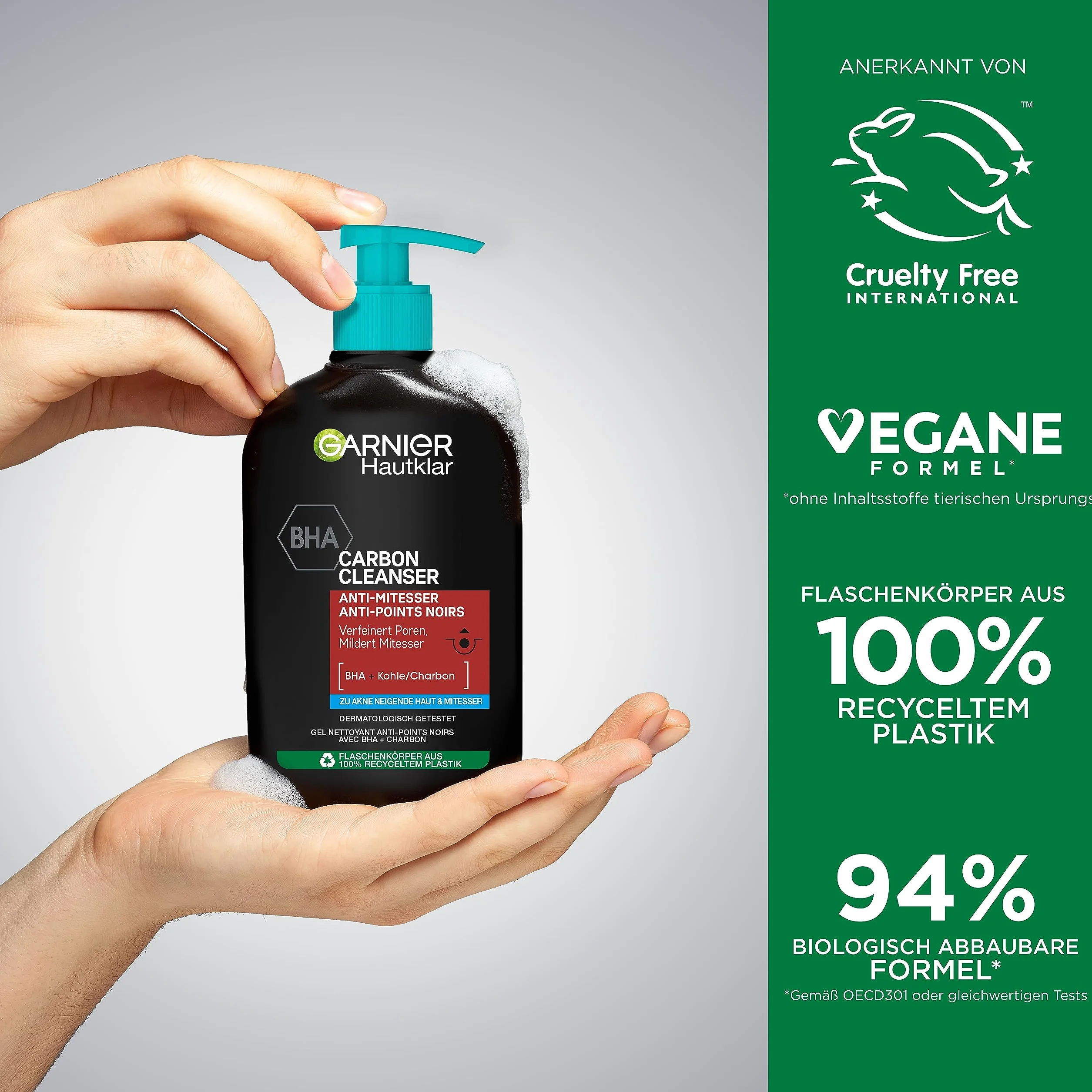 Garnier Gel lavant Carbon Cleanser BHA anti-points noirs 250 ml