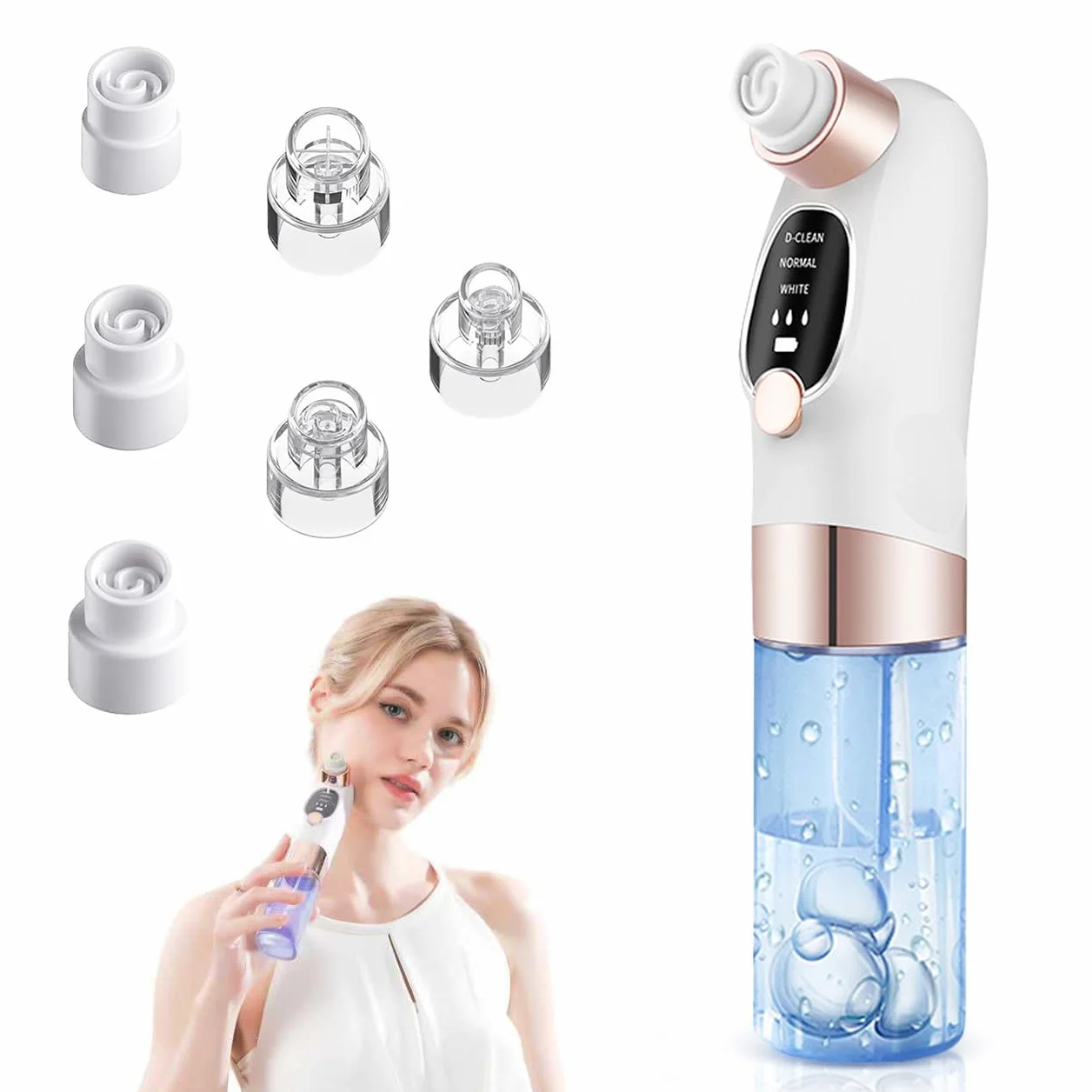 Aspirateur Point Noir Extracteur de Comédons Nettoyage des Pores avec 6 Sondes 3 Modes, Professionnel Extracteur de Point Noir Electrique Tire Nettoyant de Pores Soin Visage