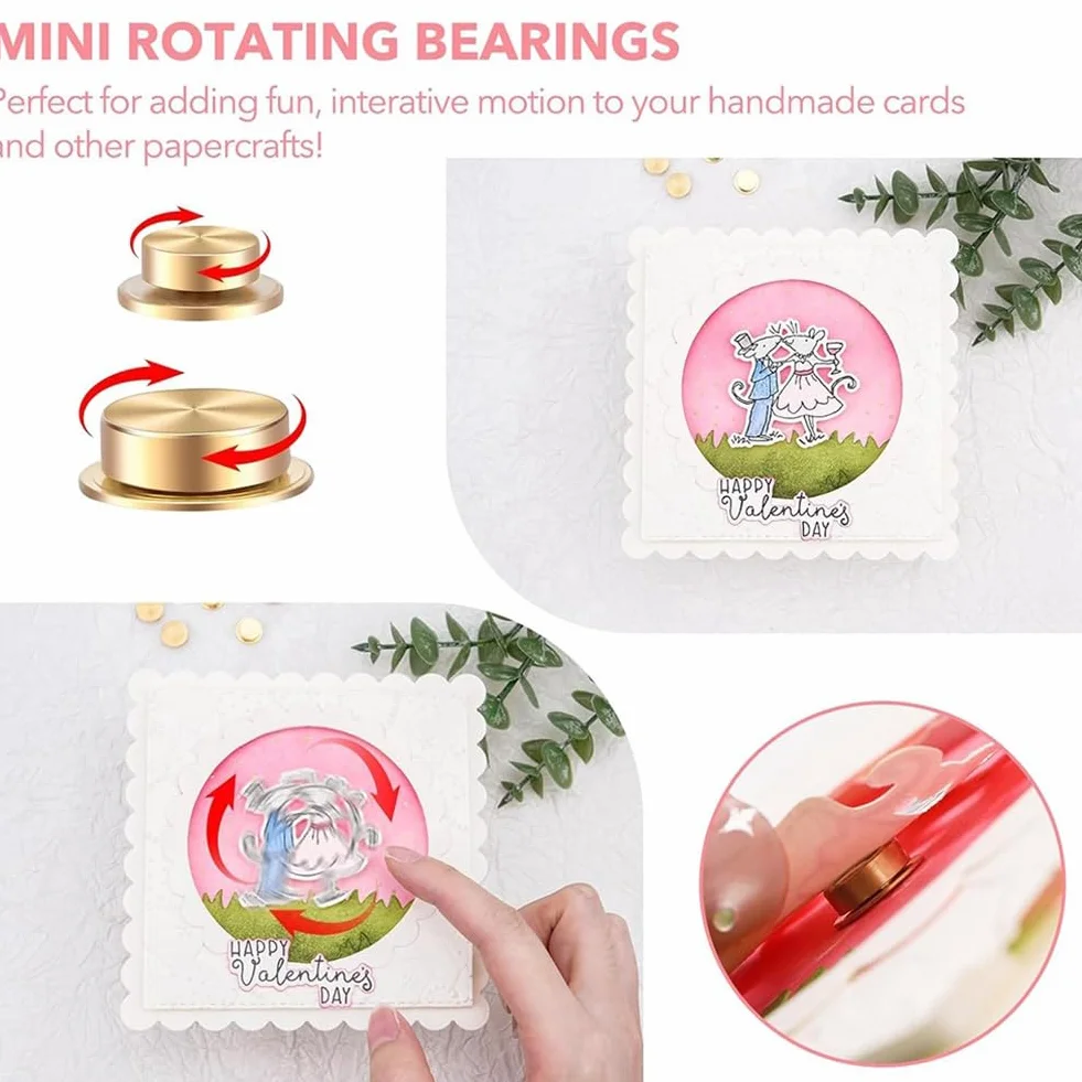 Lot de 20 Mini Roulements à Billes Rotatifs en Métal pour Loisirs Créatifs Nail Art Scrapbooking - Rotation Fluide à 360°
