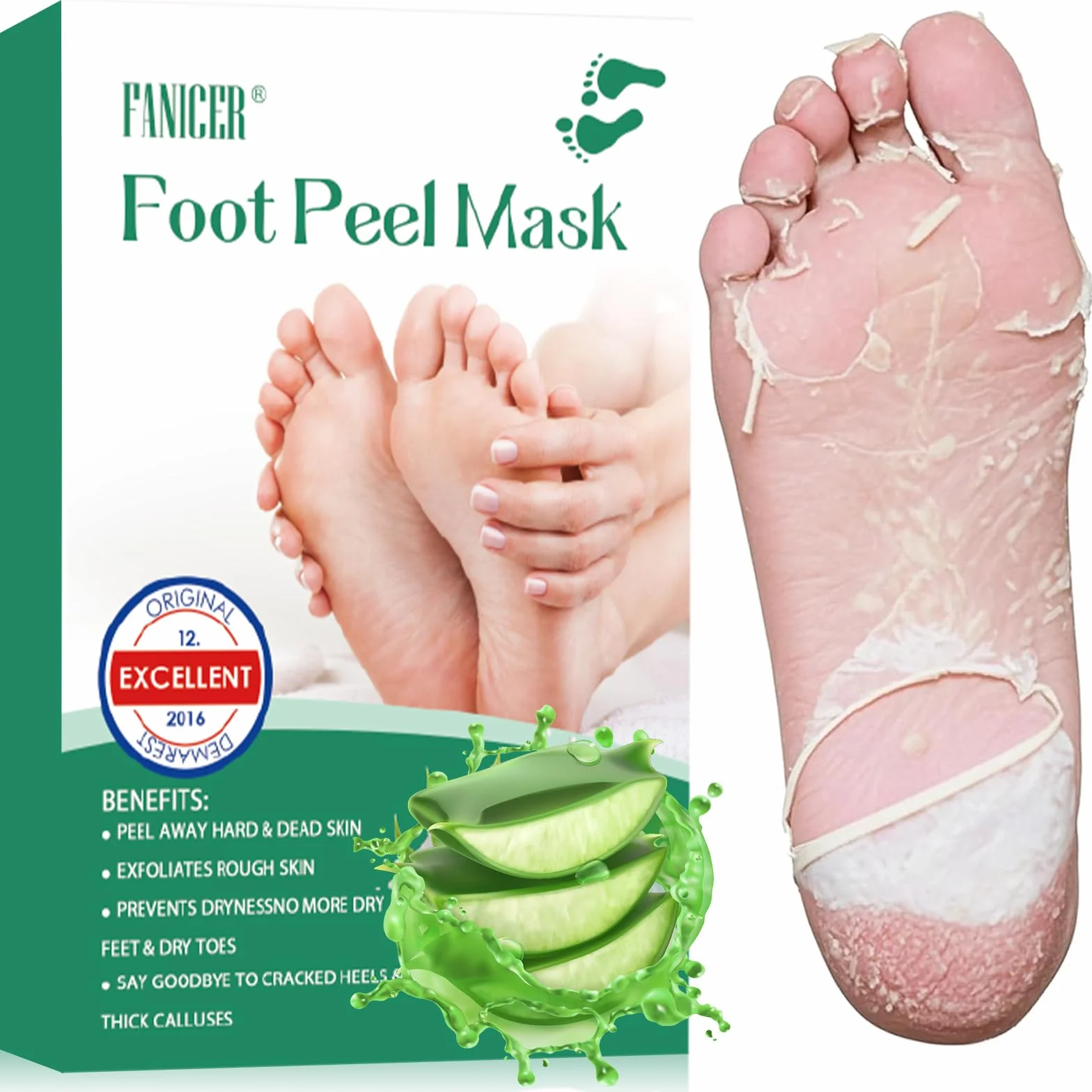 Masque Pied Peeling Exfoliant Aloe Vera pour Enlever Callosités