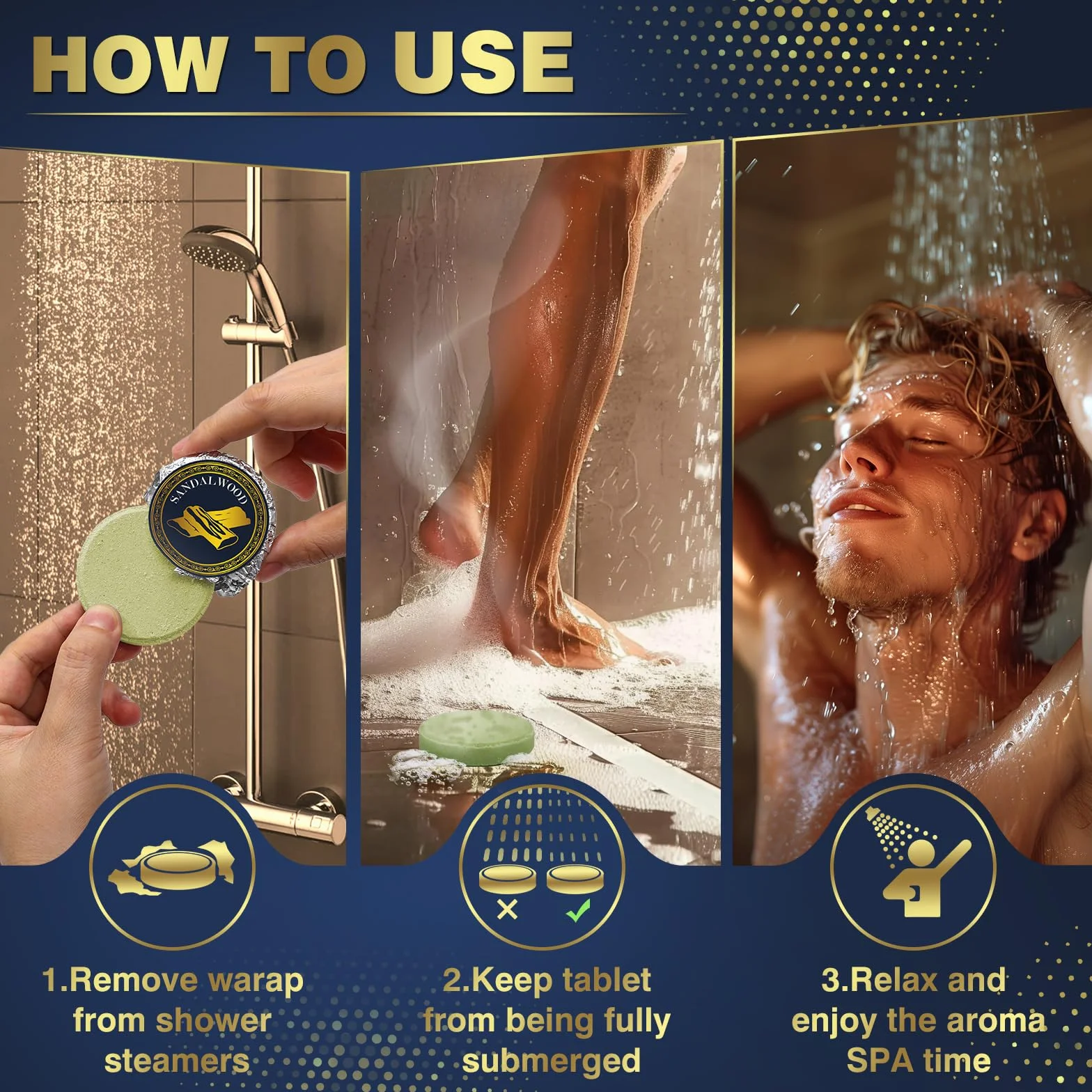 Qivatex Boules Effervescentes Parfumées pour Douche, 8 Pièces, Pamplemousse, Pastèque, Vanille, Menthe, Citron, Romarin, Lavande