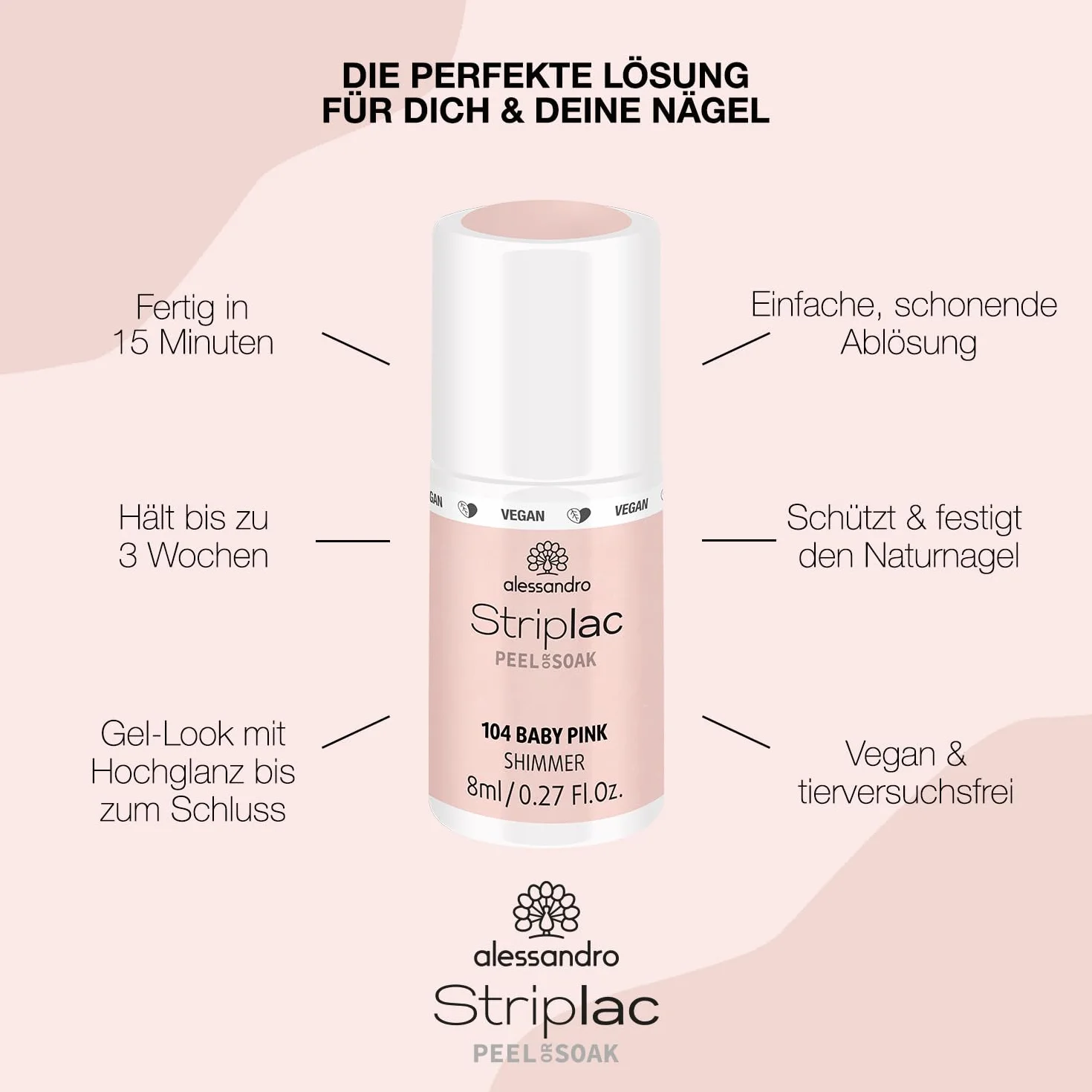 Alessandro Striplac Peel or Soak Top Coat Milky Vernis à LED 8 ml