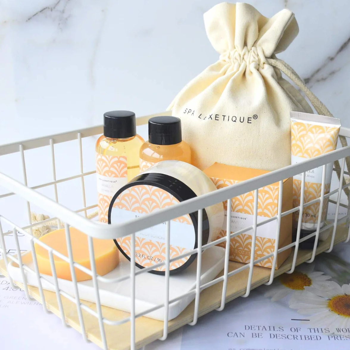 Spa Luxetique Coffret Soin Femme 6 Pièces - Vanille Bain Moussant Gel Douche Crème Mains Cadeau