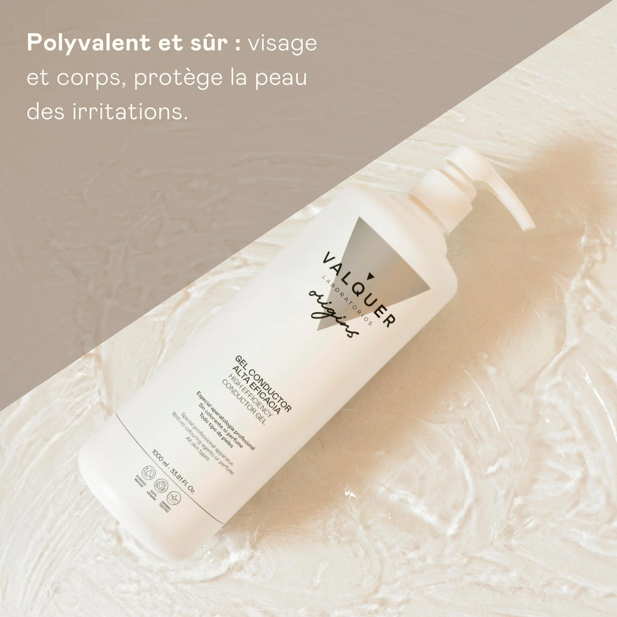 Gel conducteur Valquer 1l radiofréquence ultrasons électrostimulation IPL laser