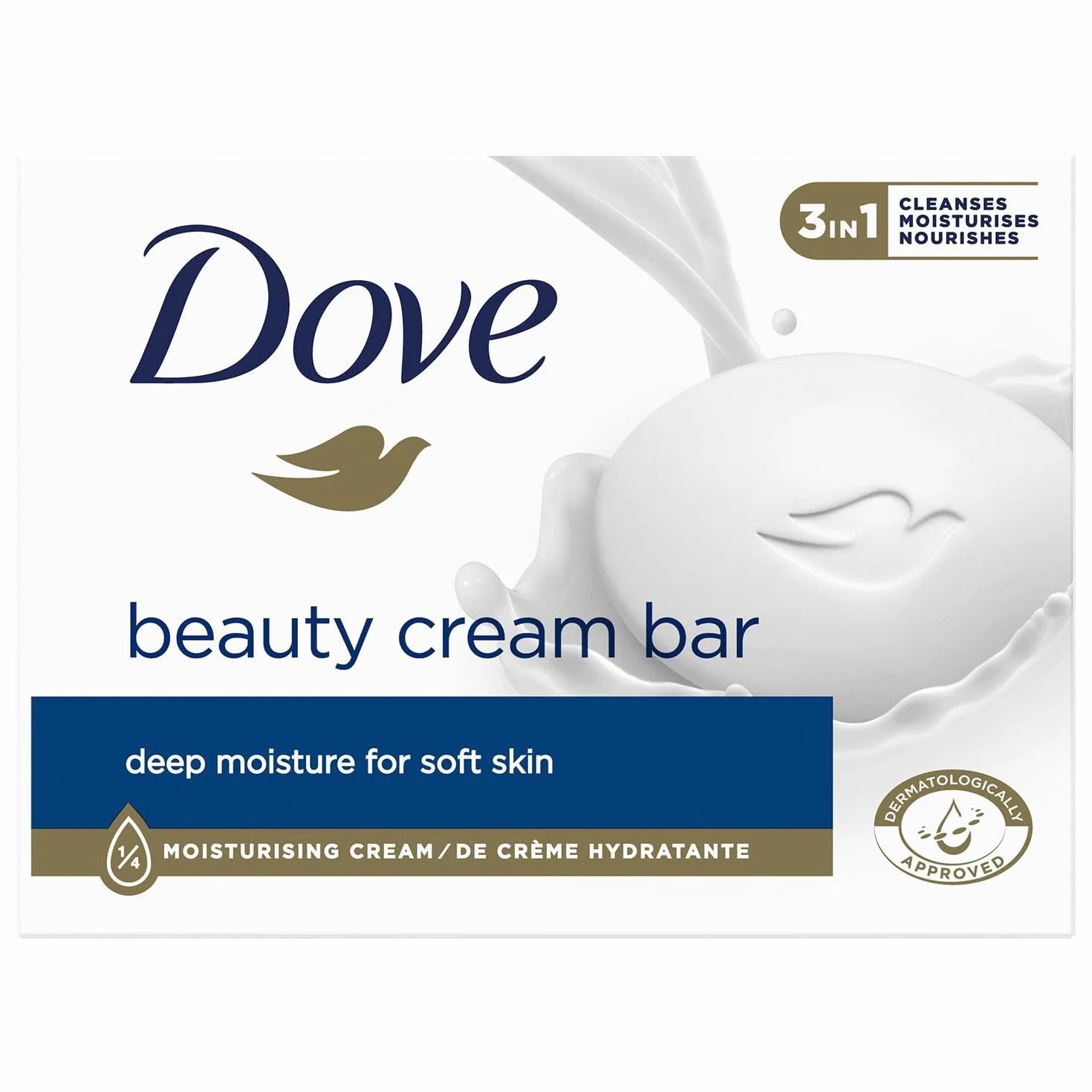 Dove Savon de bain 3 en 1 Originale 8x90 g nettoie hydrate nourrit sans sulfate