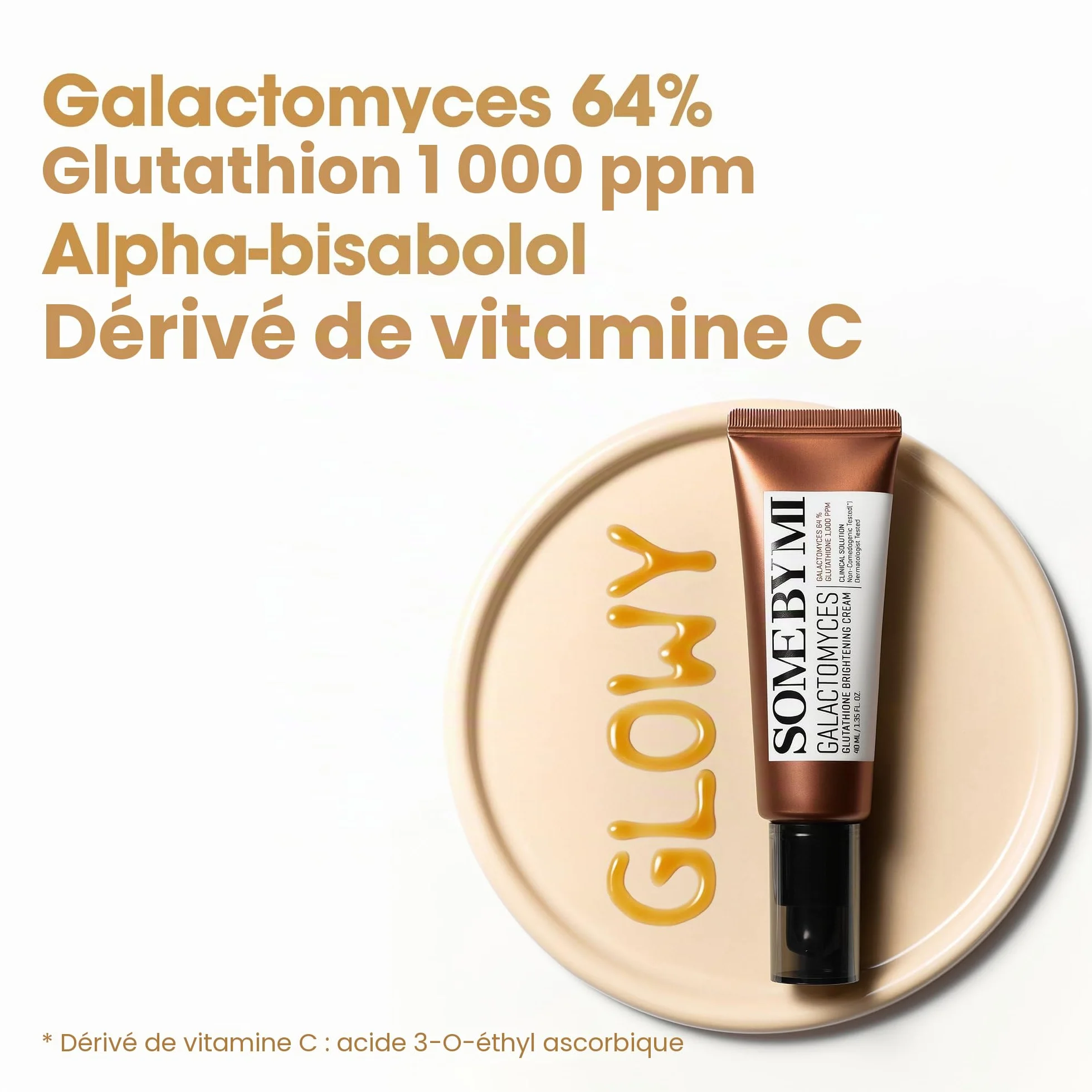 SOME BY MI Galactomyces Glutathione Brightening Cream – 40ml – Crème visage coréenne hydratante à l’acide hyaluronique – Illumine et unifie le teint – Soin coréen