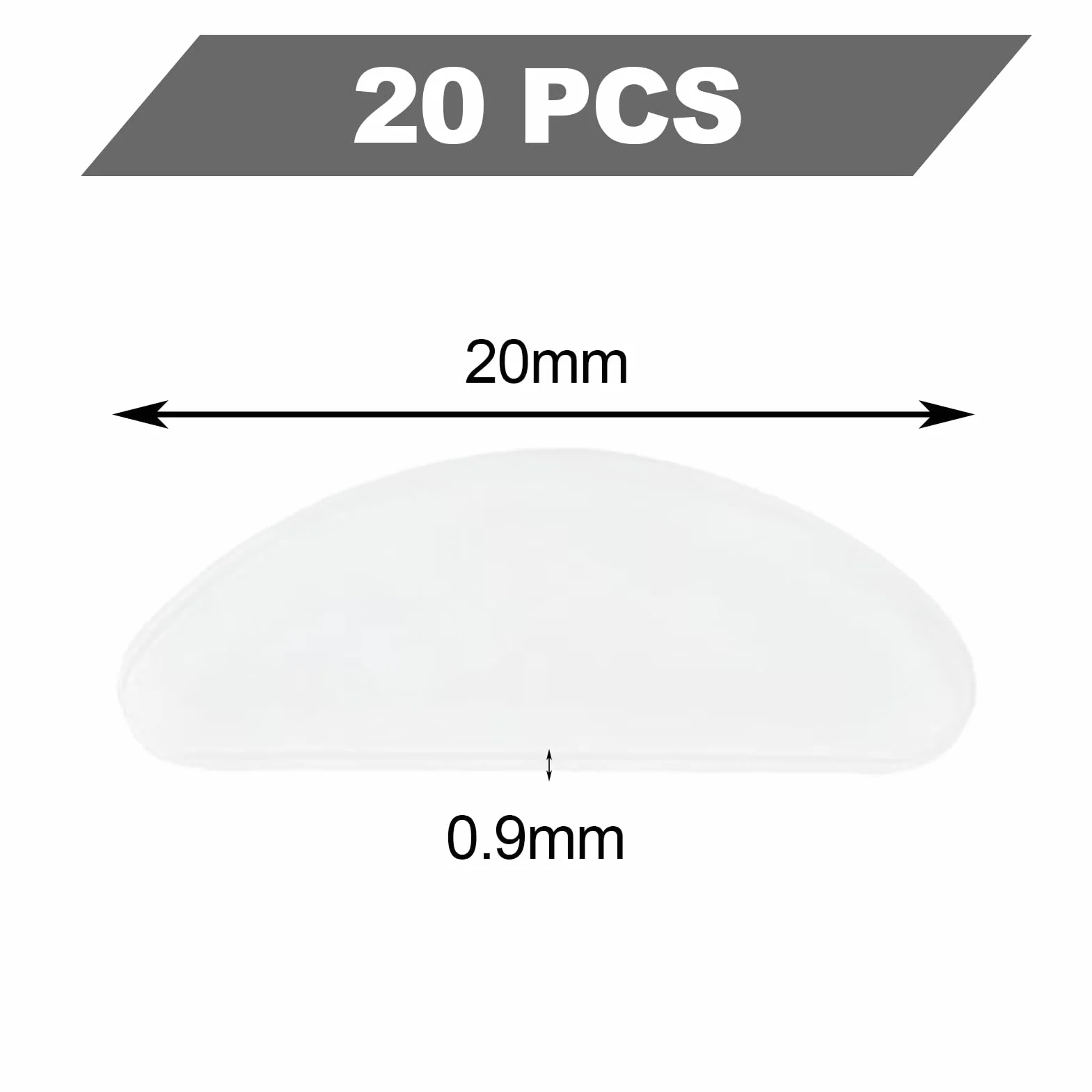 Plaquettes de Nez en Silicone Antidérapant, Coussinets de Nez Adhésif pour Lunettes, Doux et Confortables (Transparent)