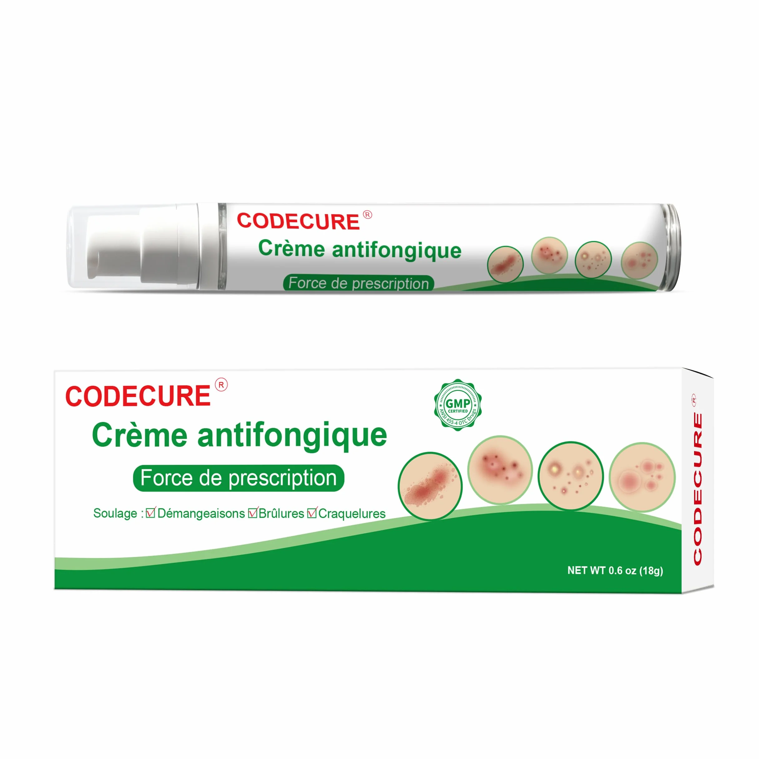 Crème antifongique pour la peau, pied d'athlète, démangeaisons et teigne - Formule douce, 18g