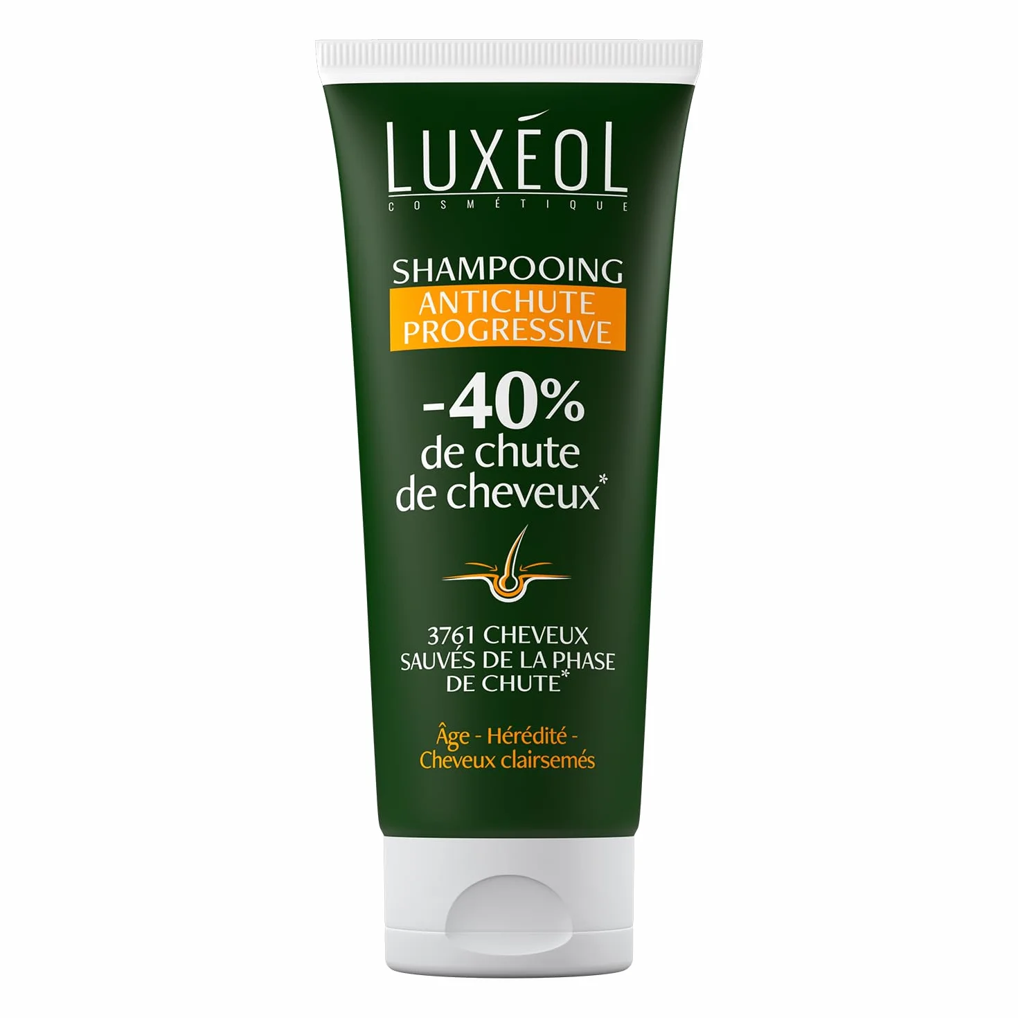 Luxéol Shampooing Antichute Progressive Réduit Chute Cheveux 40% 96% Ingrédients Origine Naturelle Volume Résistance Fabriqué France 200ml