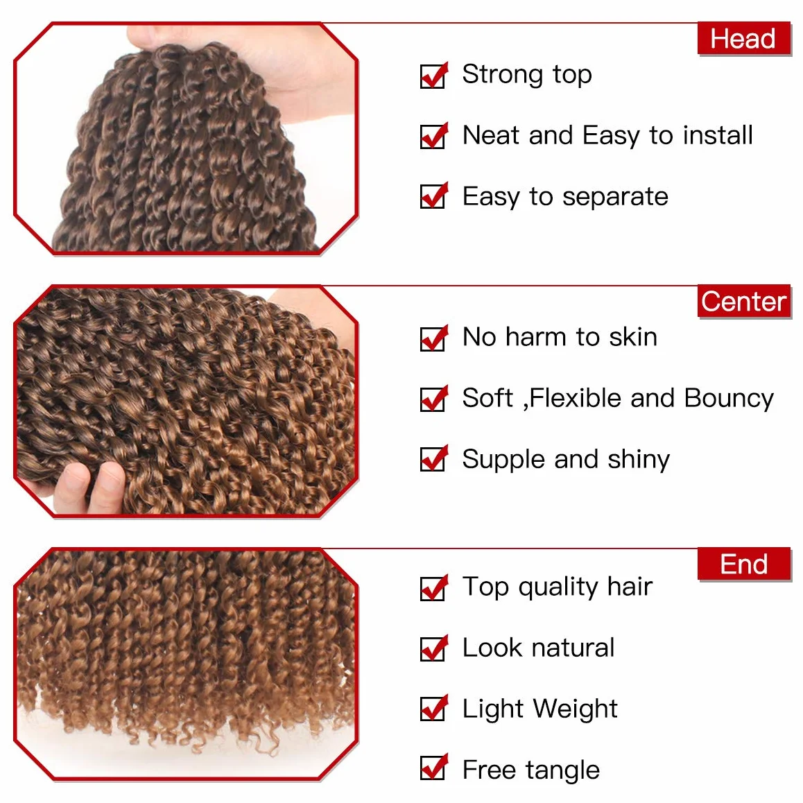 Xtrend 24 pouces Passion Twist Hair Ombre 7 Packs Water Wave Crochet Hair pour Long Passion Twist Crochet Hair Long Bohème Tressage Extensions de cheveux 18 brins/pack T30#
