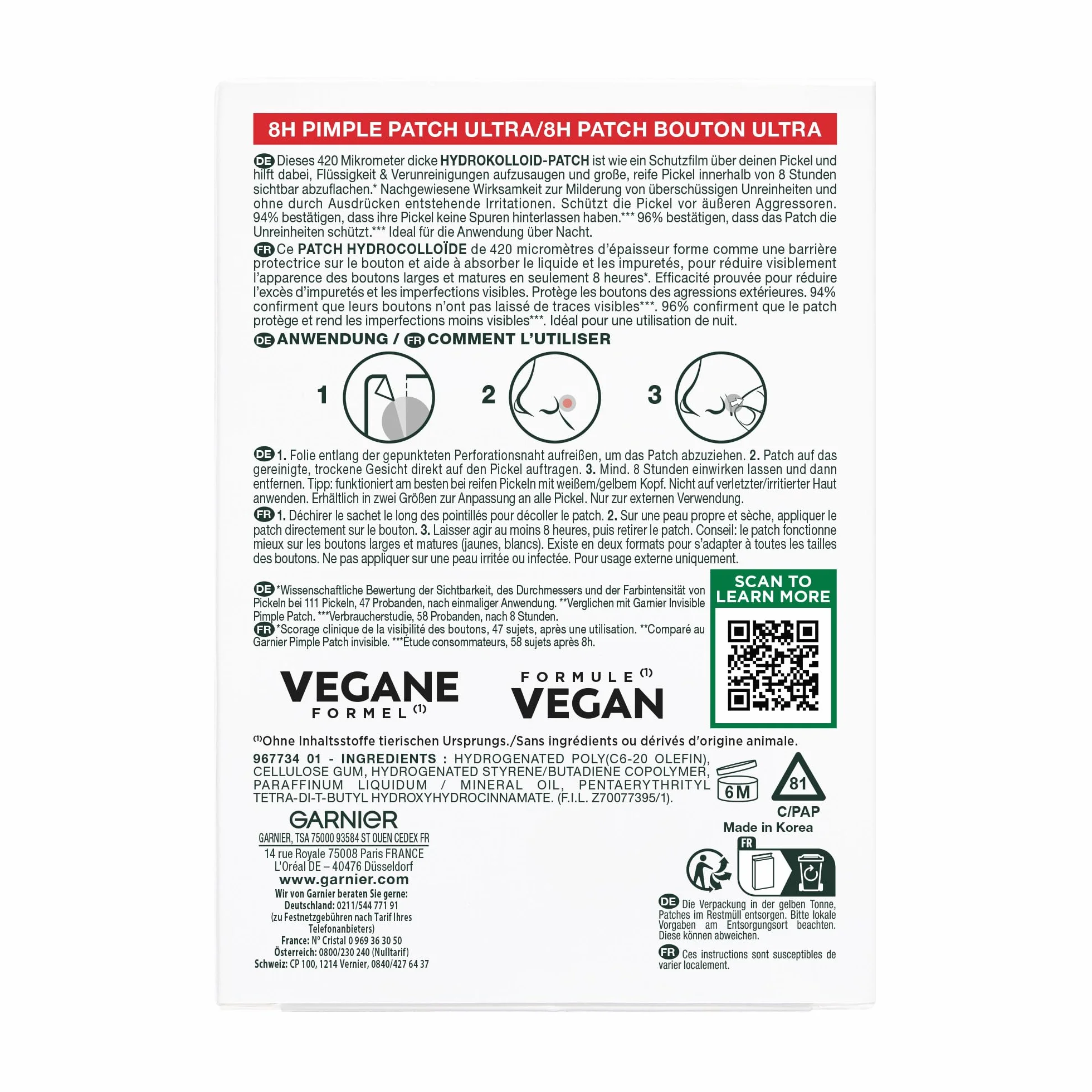 GARNIER PureActive Ultra Pimple Patch Anti-Imperfections 22 Patchs 2 Tailles