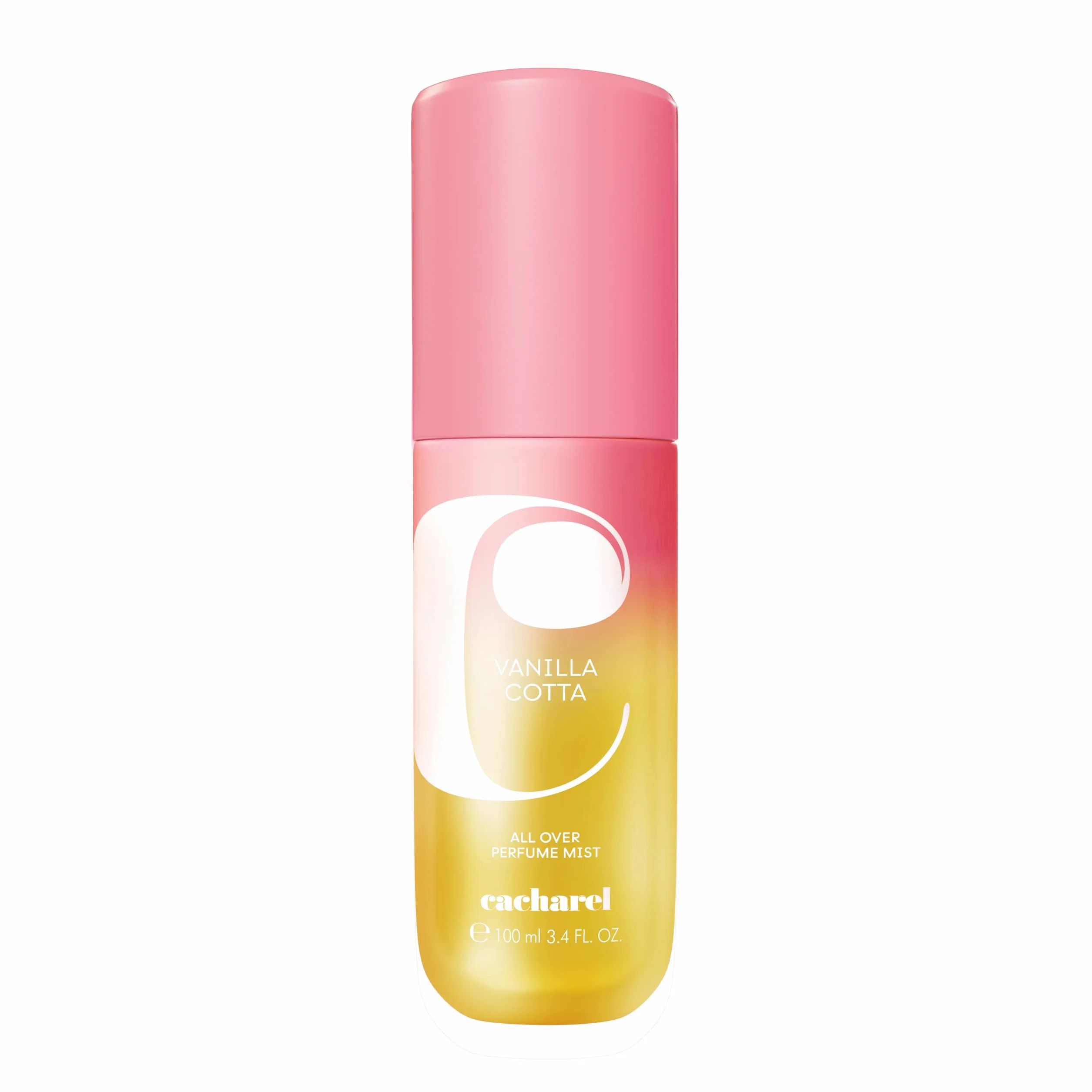 CACHAREL Yummy Mist Vanilla Cotta — Brume Parfumée Ambrée Gourmande Corps & Cheveux pour Femme - Vanille crémeuse, Fleurs Solaires, Accord Noisette, Accord de Lait - Spray Vaporisateur - 100ml