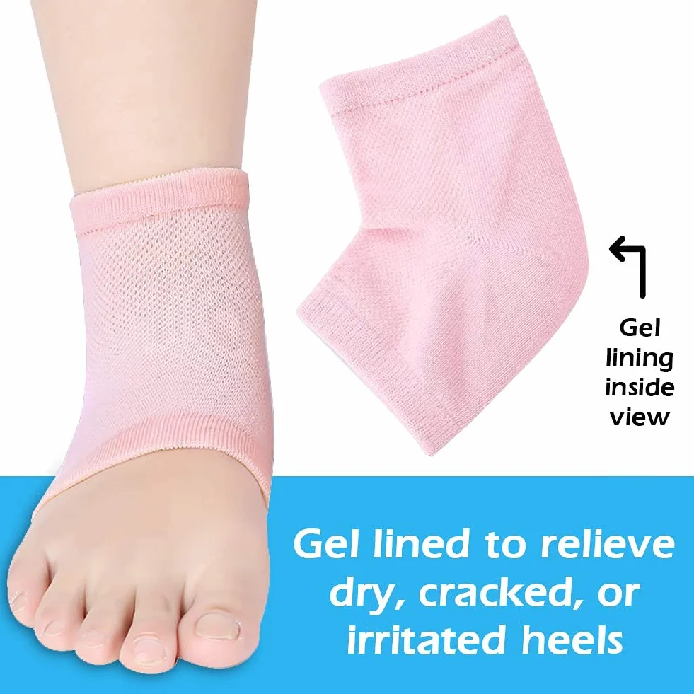 Chaussettes talon gel pour fasciite plantaire, protection éperon calcanéen, orteils ouverts