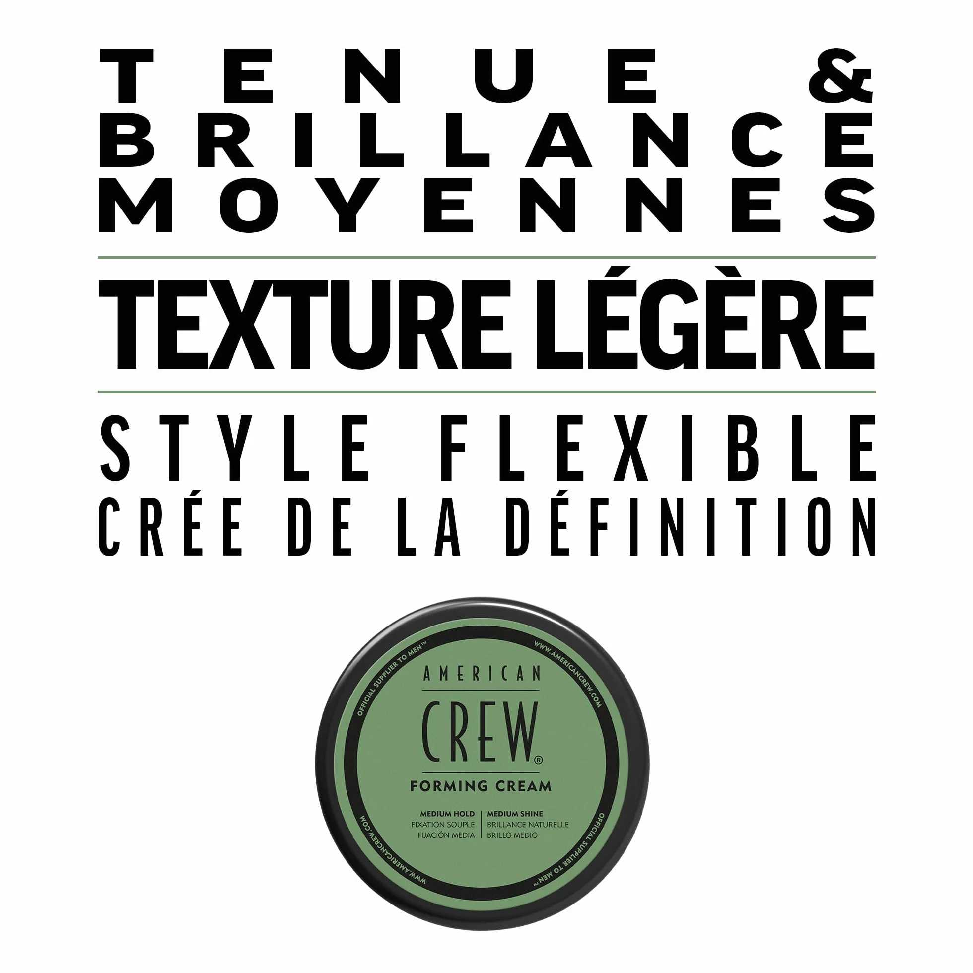 American Crew Forming Cream Cire Cheveux Homme Fixation Brillance Moyenne 85 g