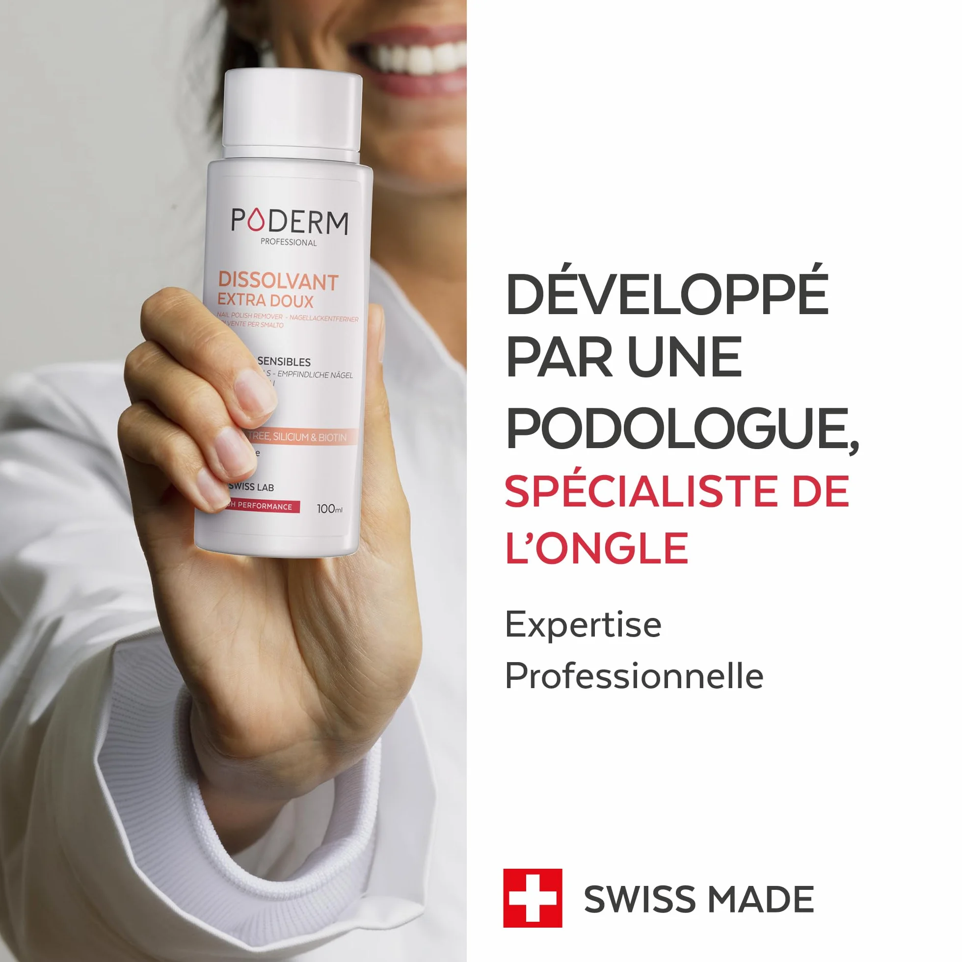 Poderm Dissolvant sans acétone extra doux au tea tree 100 ml Swiss Lab