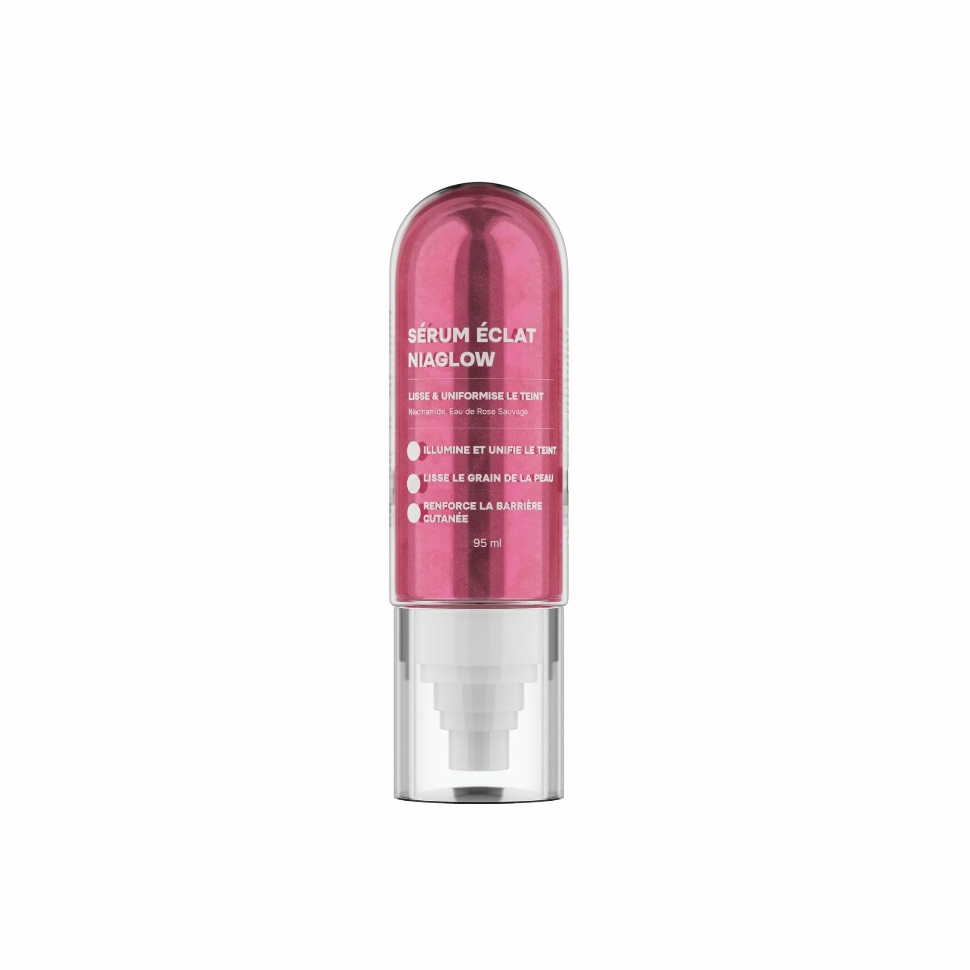 Sérum Éclat NiaGlow - Soin de la Peau Illuminateur de Teint - Lisse le Grain de Peau - Peaux à Imperfection - Niacinamide, Eau de Rose Sauvage - Korean Cosmetic Research - 95 ml