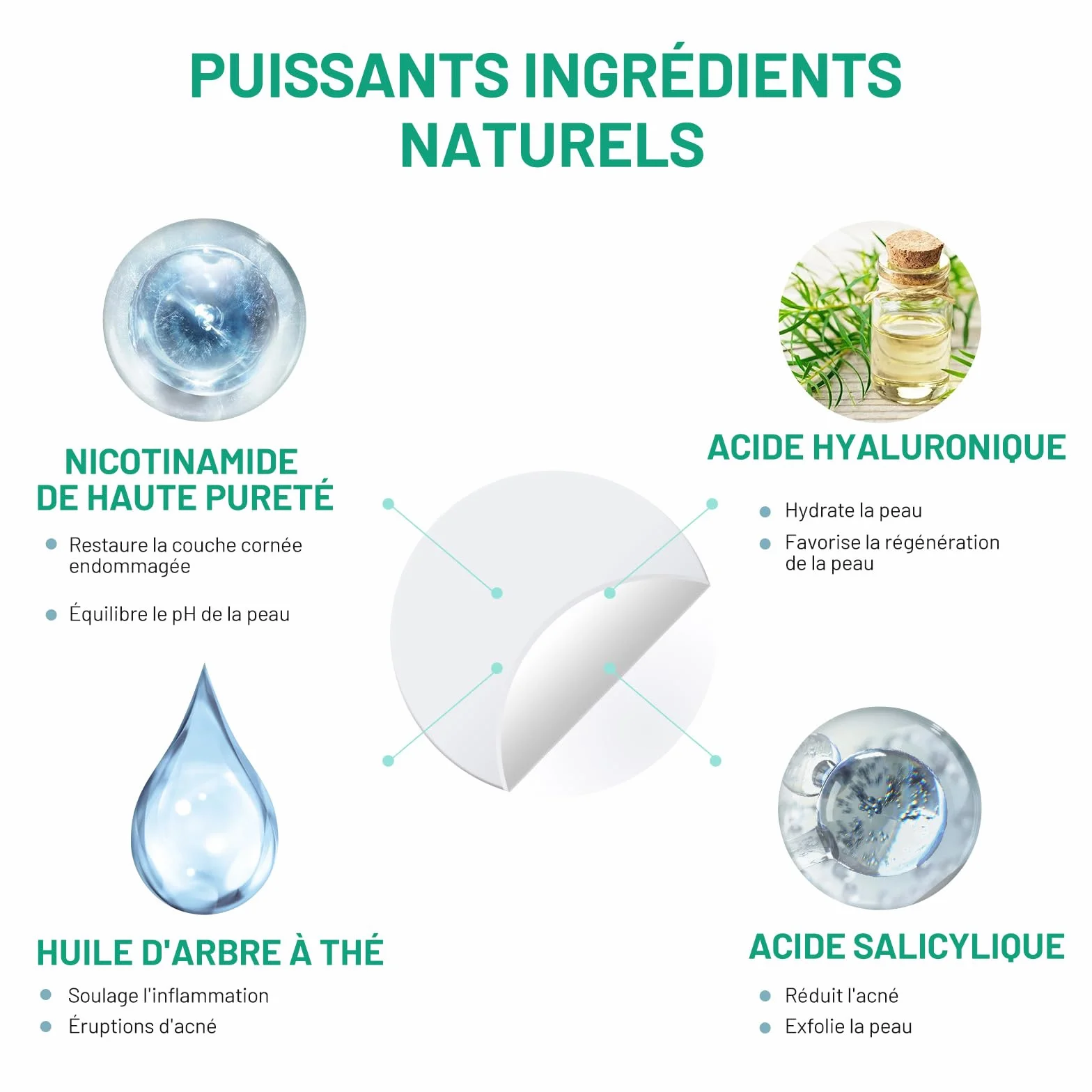 ACOTYE Pimple Patch avec acide salicylique, huile d'arbre à thé et niacinamide, Patchs anti-boutons pour le visage, 210 pièces