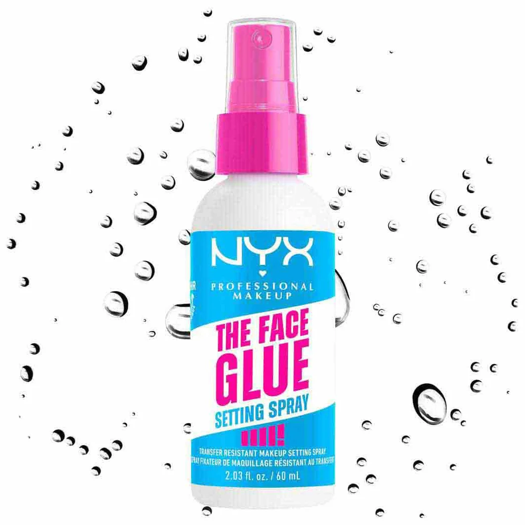 NYX Professional Makeup The Face Glue Setting Spray 60ml Fixateur de Maquillage Résistant aux Transferts Waterproof Tenue Longue Durée 24H Vegan
