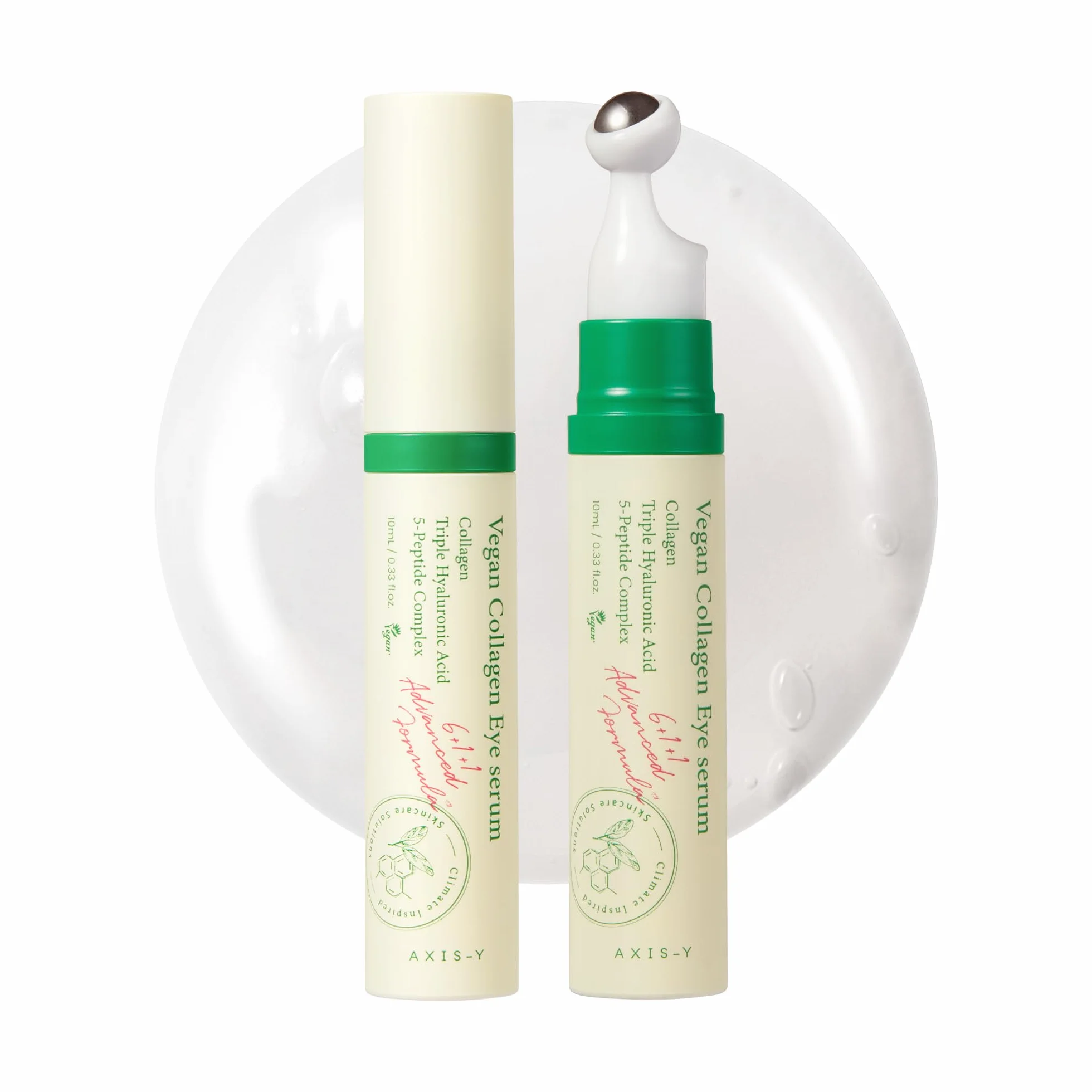 AXIS-Y Sérum Contour Des Yeux Au Collagène Végétalien Triple Acide Hyaluronique Et Peptide 0,33 Fl. Oz.