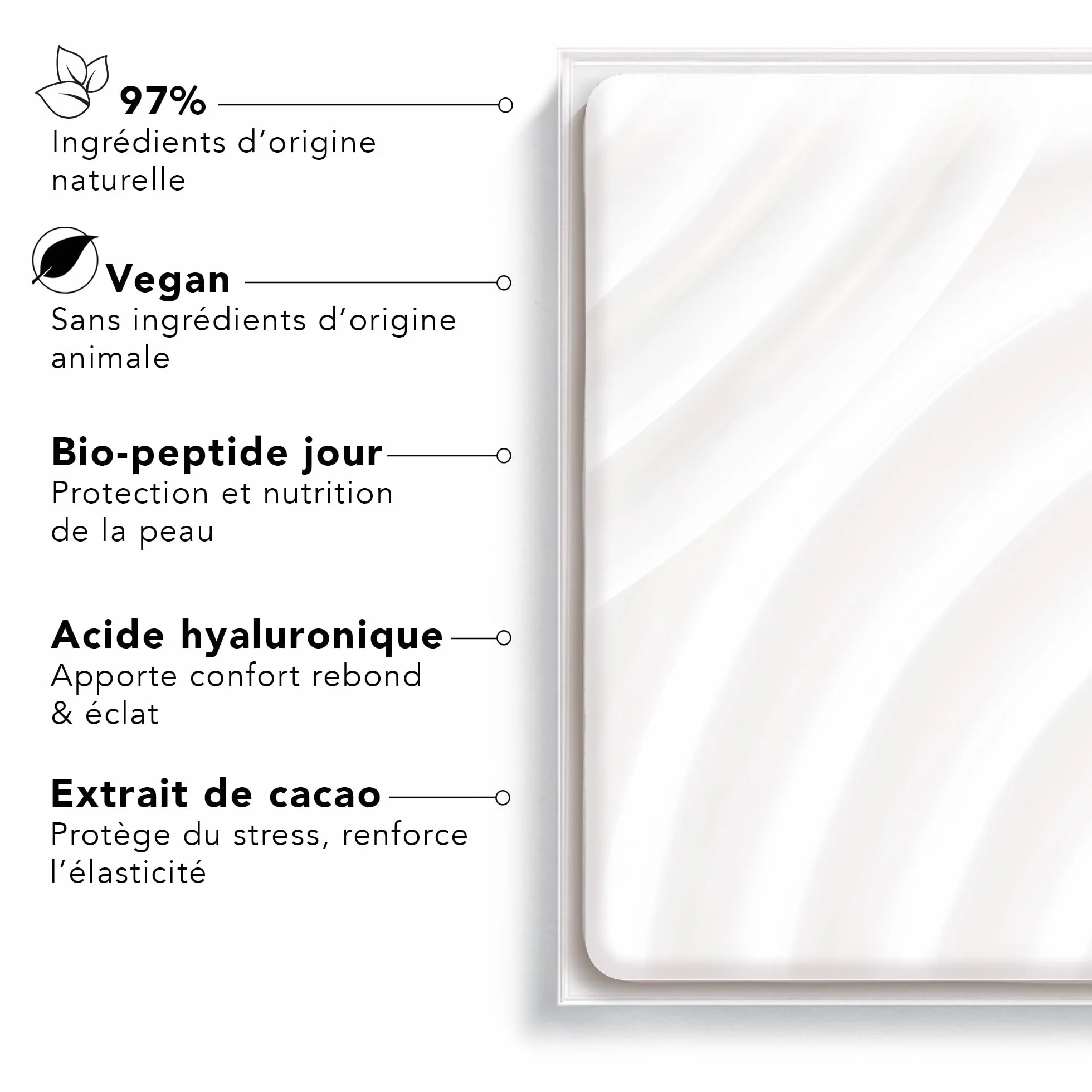 Liérac - Arkéskin - Recharge Crème de Jour Ménopause - Crème Visage Femme Corrigeant les Signes de la Ménopause - Bio-Peptide Jour et Acide Hyaluronique - Nourrissante et Raffermissante