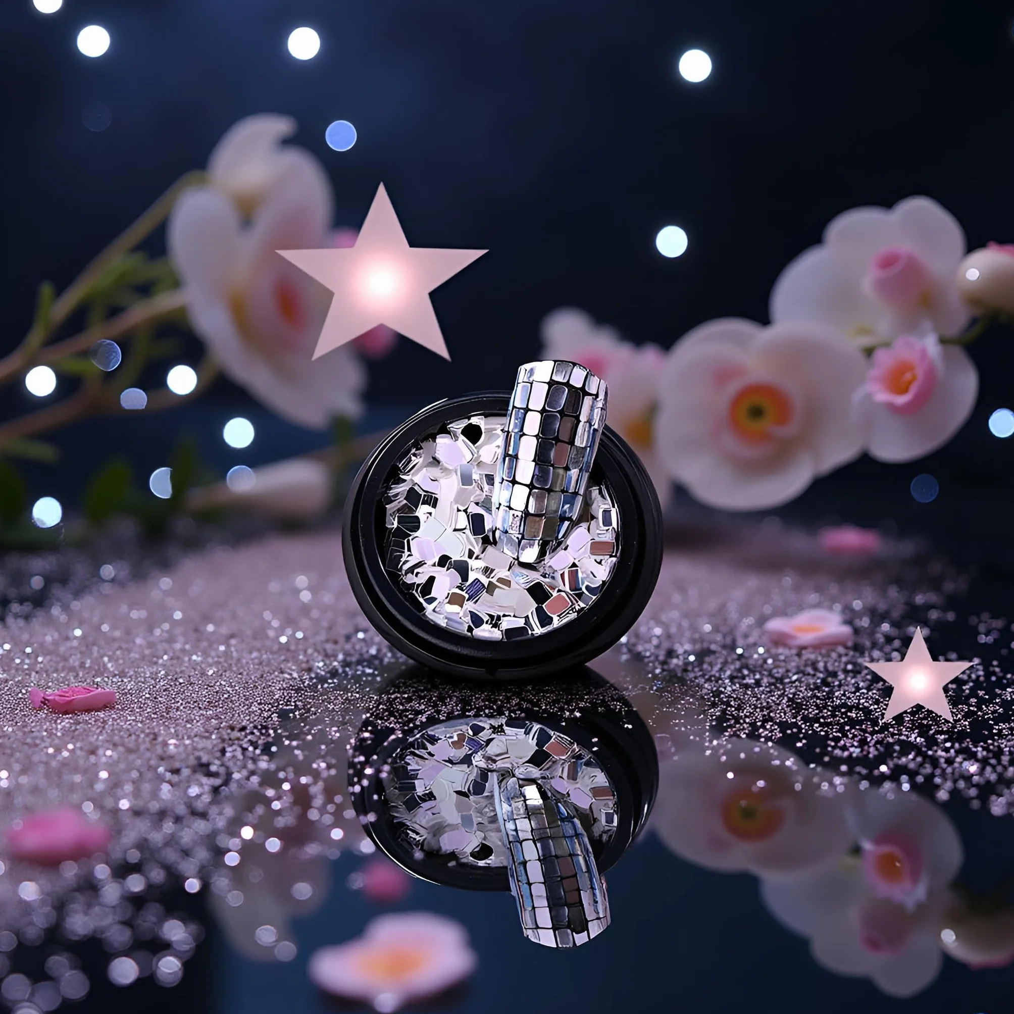 Paillettes carrées argentées décoration ongles maquillage loisirs créatifs kit