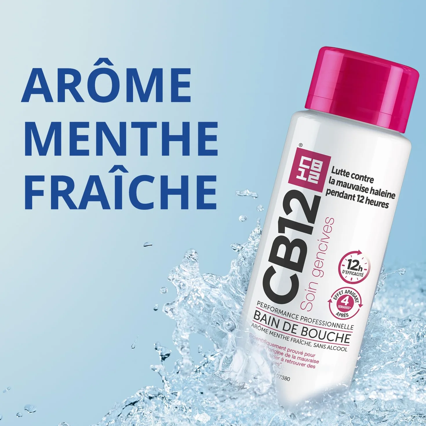 Bain de bouche CB12 500ML Sans alcool Arôme menthe fraîche Soin gencives