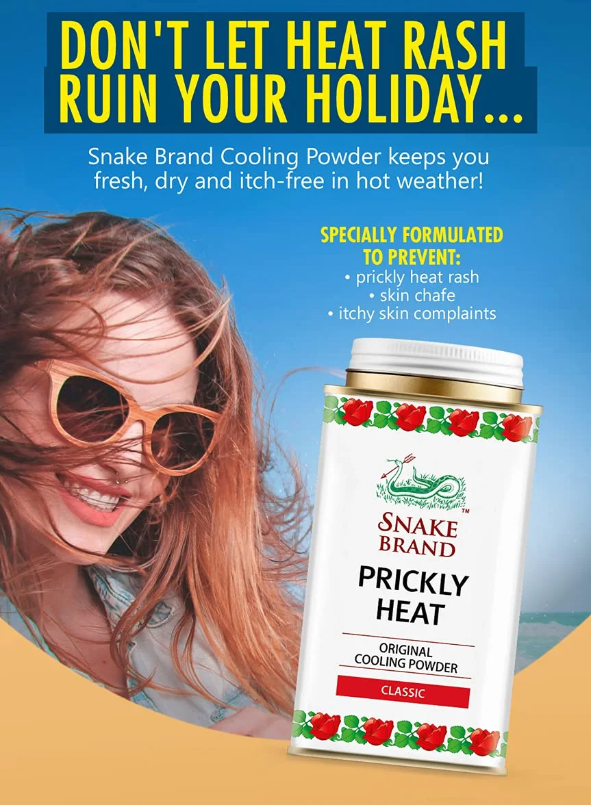 Snake Brand Prickly Heat Cooling Powder 2-pack 150g
