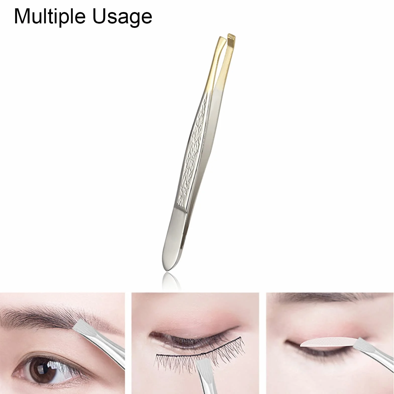 Pince à Épiler Professionnelle en Acier Inoxydable pour Sourcils Argent