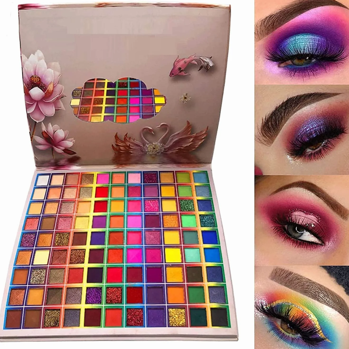 Palette de fard à paupières 99 couleurs, palette de maquillage de fusion de couleurs arc-en-ciel scintillantes mates, fard à paupières professionnel hautement pigmenté