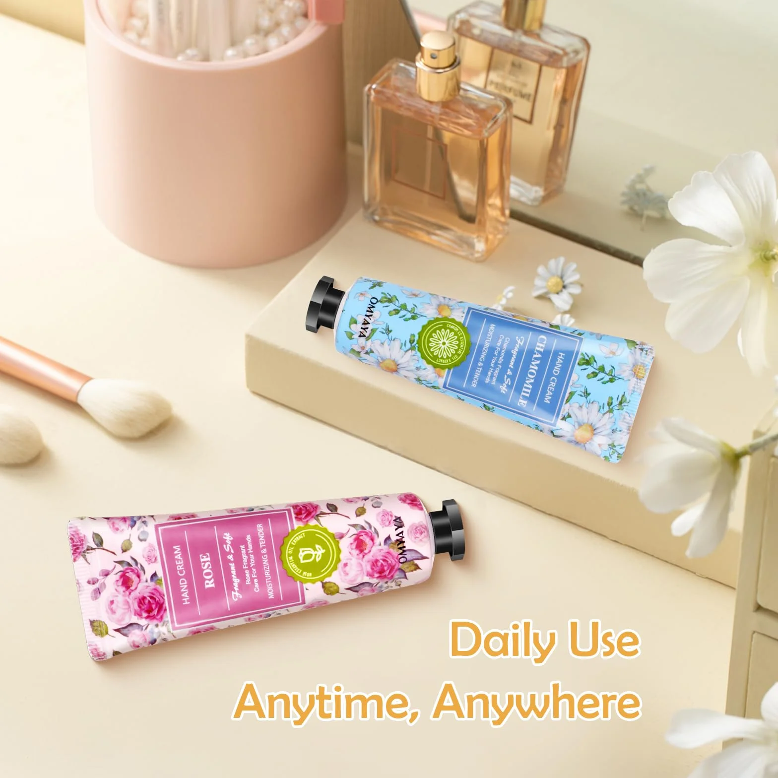 Coffret Cadeau Crème Mains, 10 Lot Mini Crème Hydratante Parfumée, Soin Mains et Pieds, Cadeau Femme Noël Anniversaire