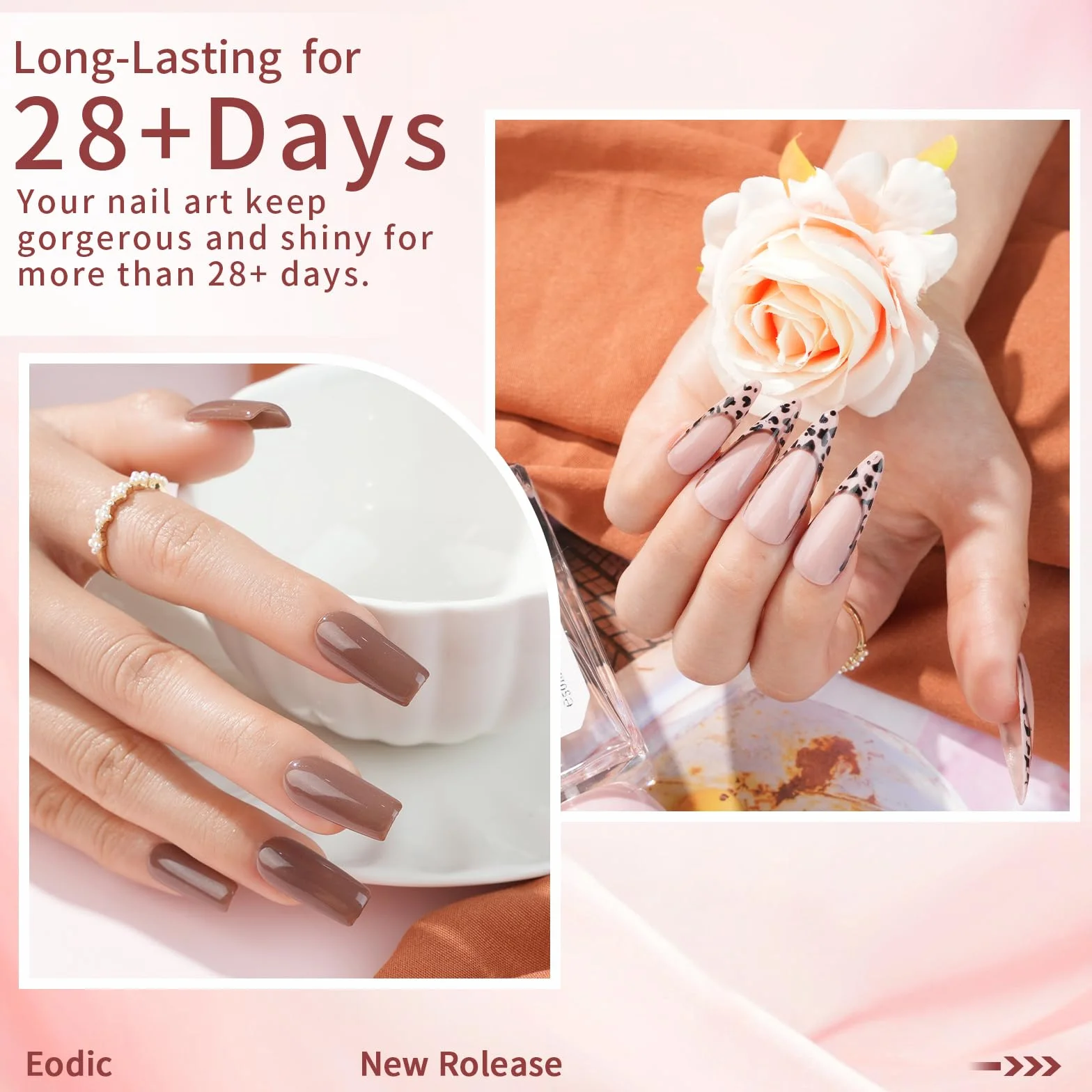 Eodci Kit de poudre à tremper pour ongles 12 couleurs rose nude gris manucure française DIY sans lampe UV/LED