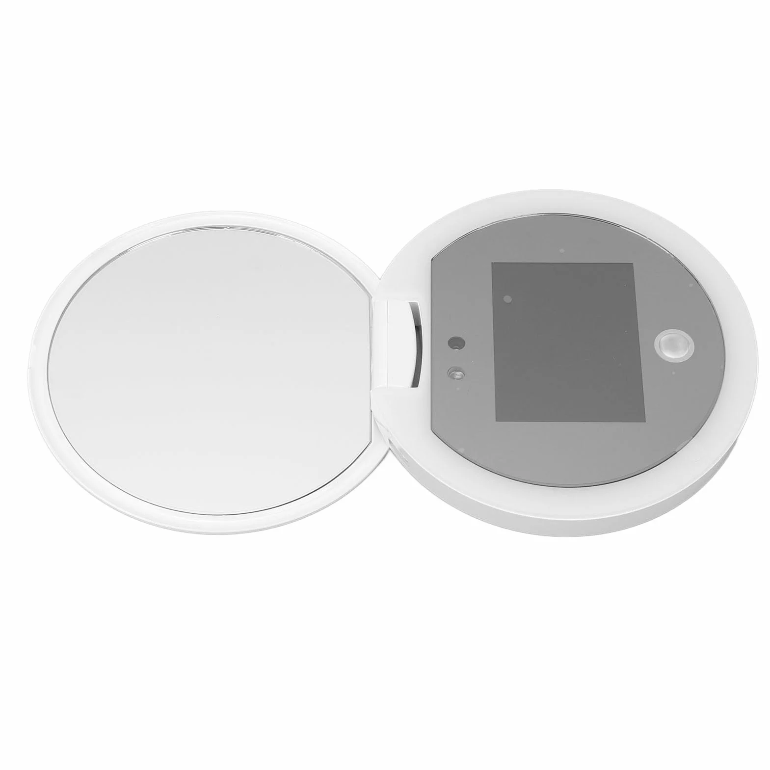 Naroote Miroir de Maquillage UV Compact, Miroir Rechargeable Portatif Intelligent avec Caméra UV, Cadeau de Maquillage pour Les Amateurs de, ABS, 3,8x0,7 Pouces