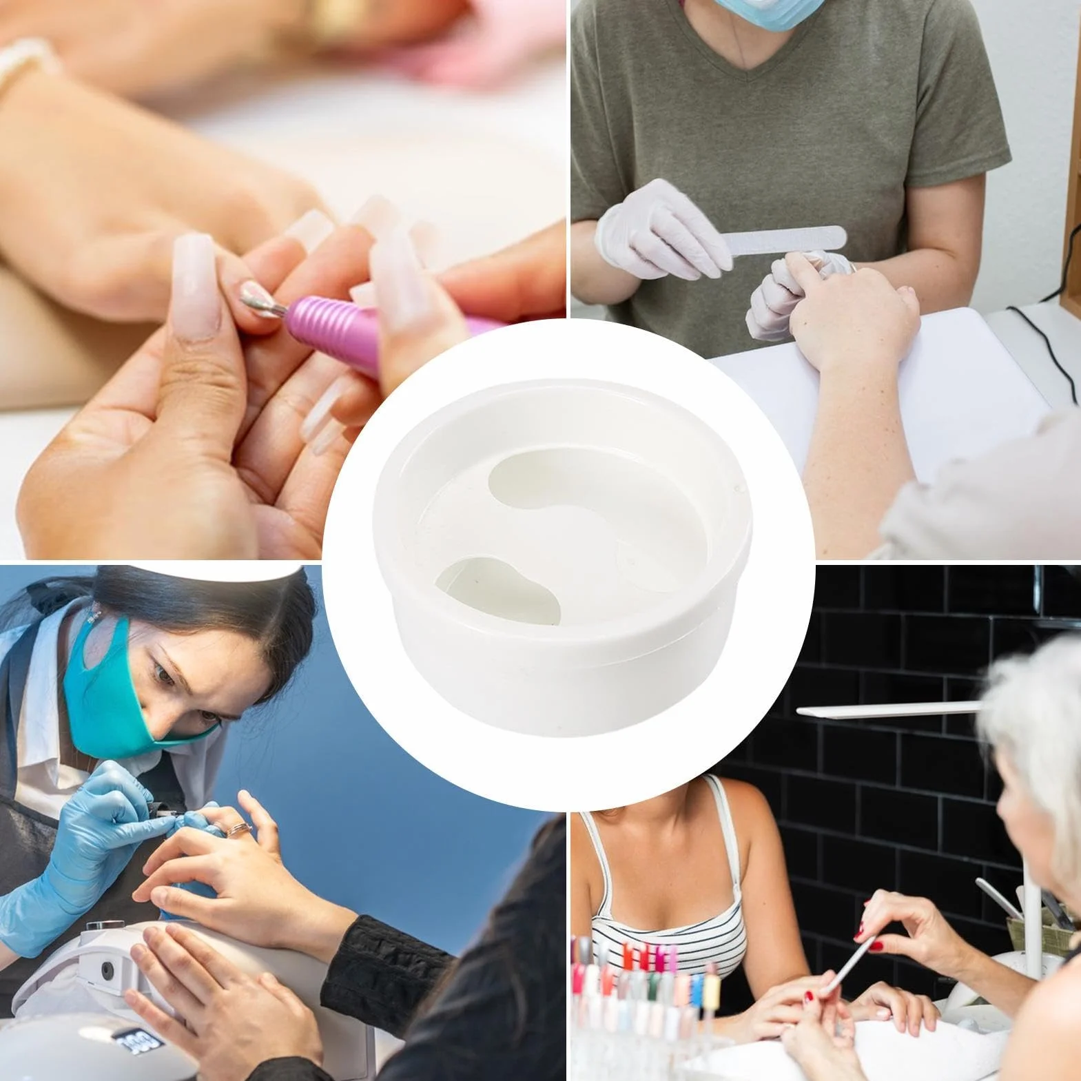 Bol De Trempage Des Ongles, Récipient Pour Lavage Des Mains, Outil De Spa Manucure