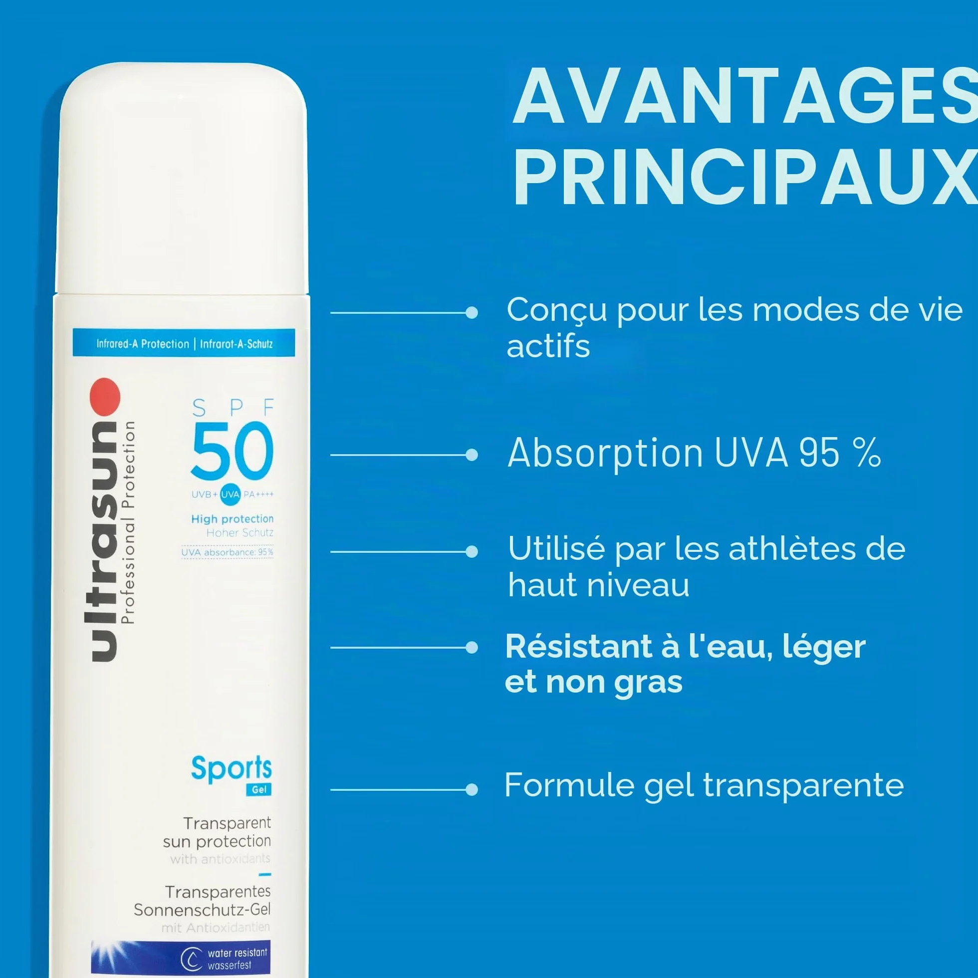 Ultrasun Gel sport transparent SPF50 200 ml