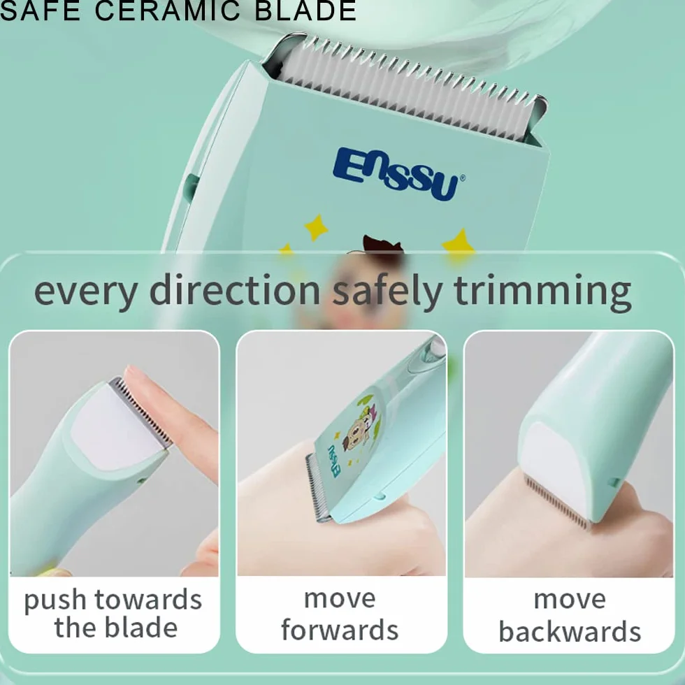 ENSSU Tondeuse à cheveux pour enfants rechargeable USB étanche sans fil avec peignes