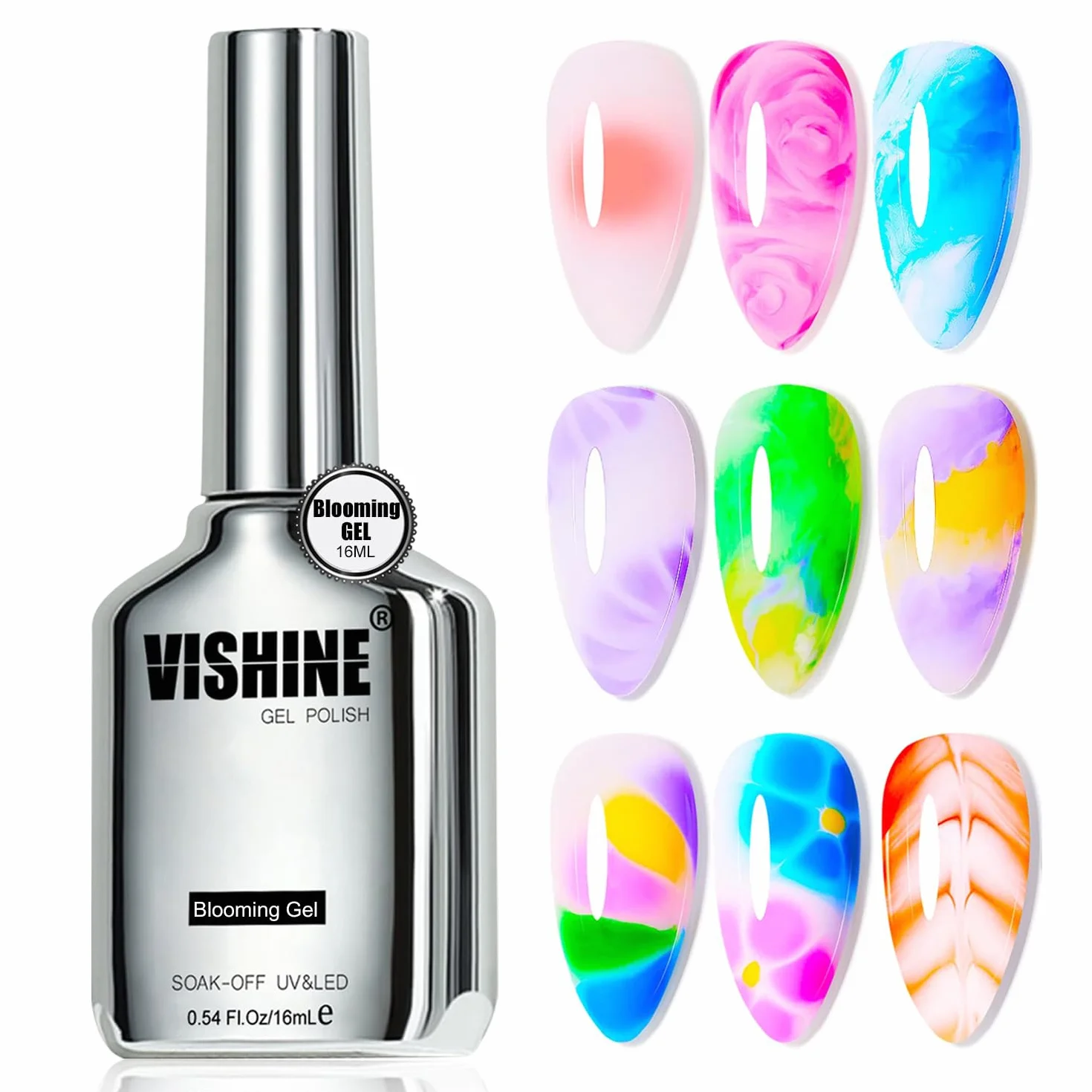 Vishine 16ml Vernis à Ongles Semi-permanent Blooming Gel UV LED Nail Art