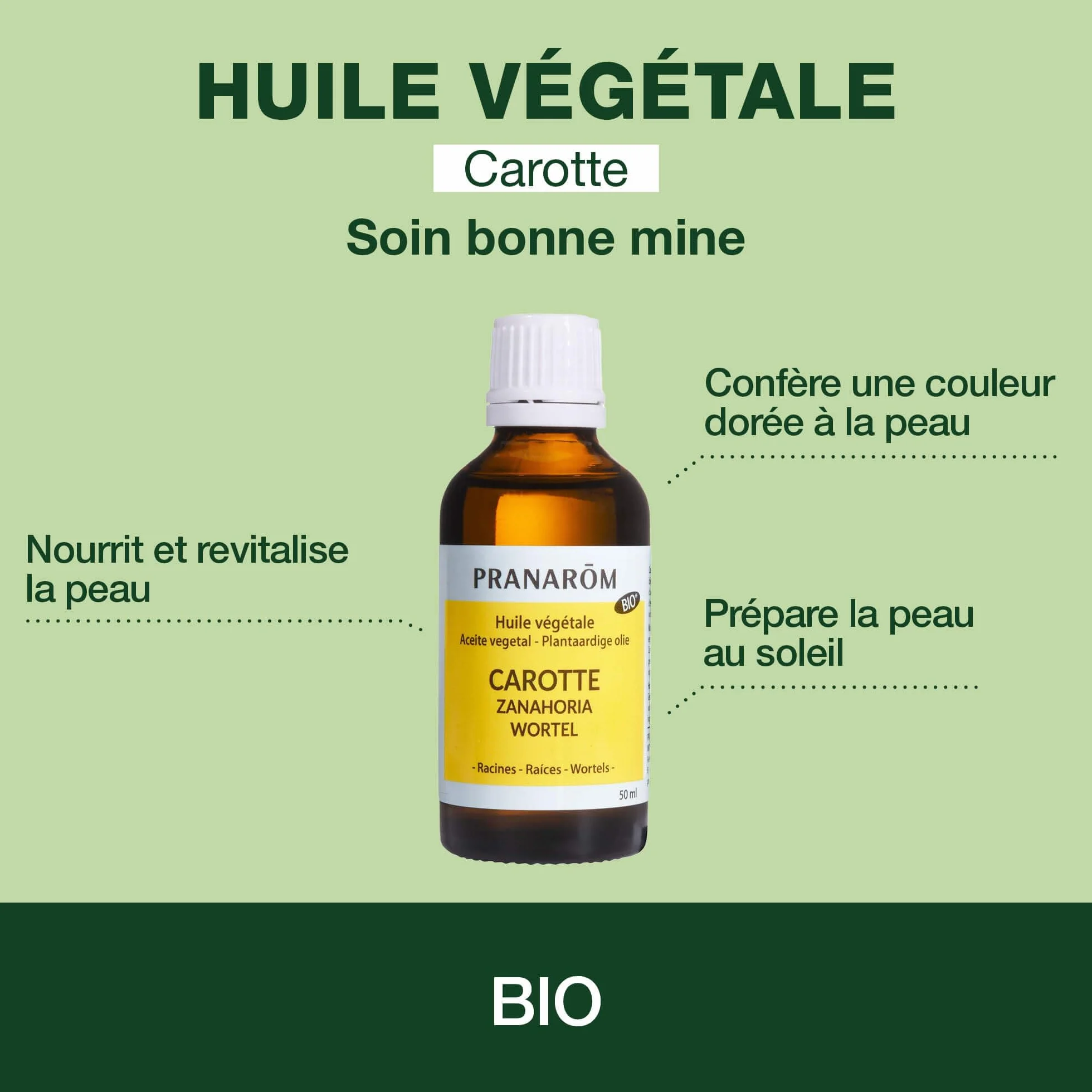 Pranarôm Huile Végétale Carotte Bio 50 ml