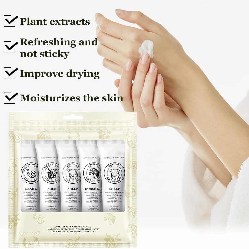 Hand Cream Set 5 Pack Mini Natural Plant Fragrance Moisturizing Rough Chapped