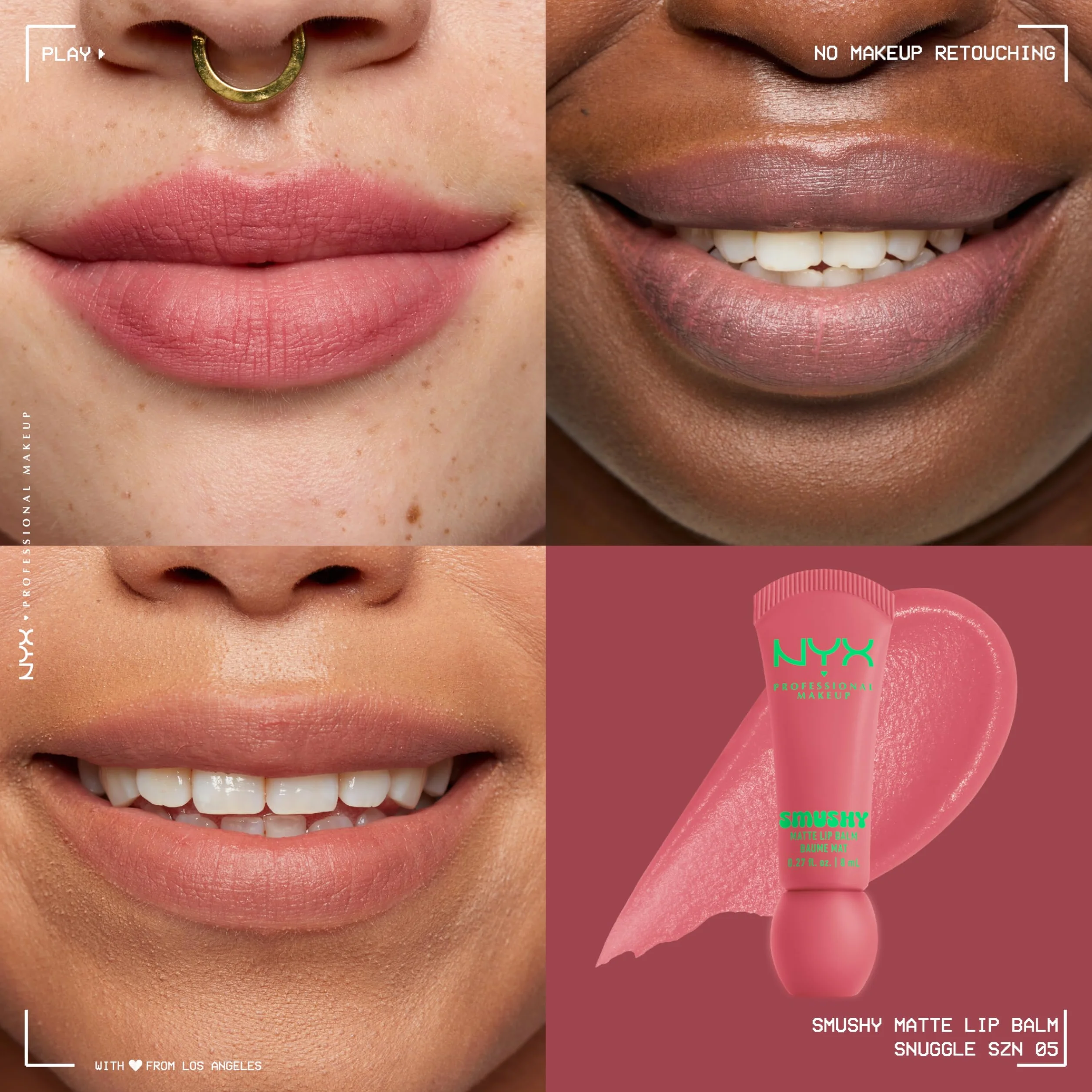 NYX Professional Makeup Smushy Lip Balm Snuggle Szn Baume à Lèvres Teinté Mat Effet Floutant