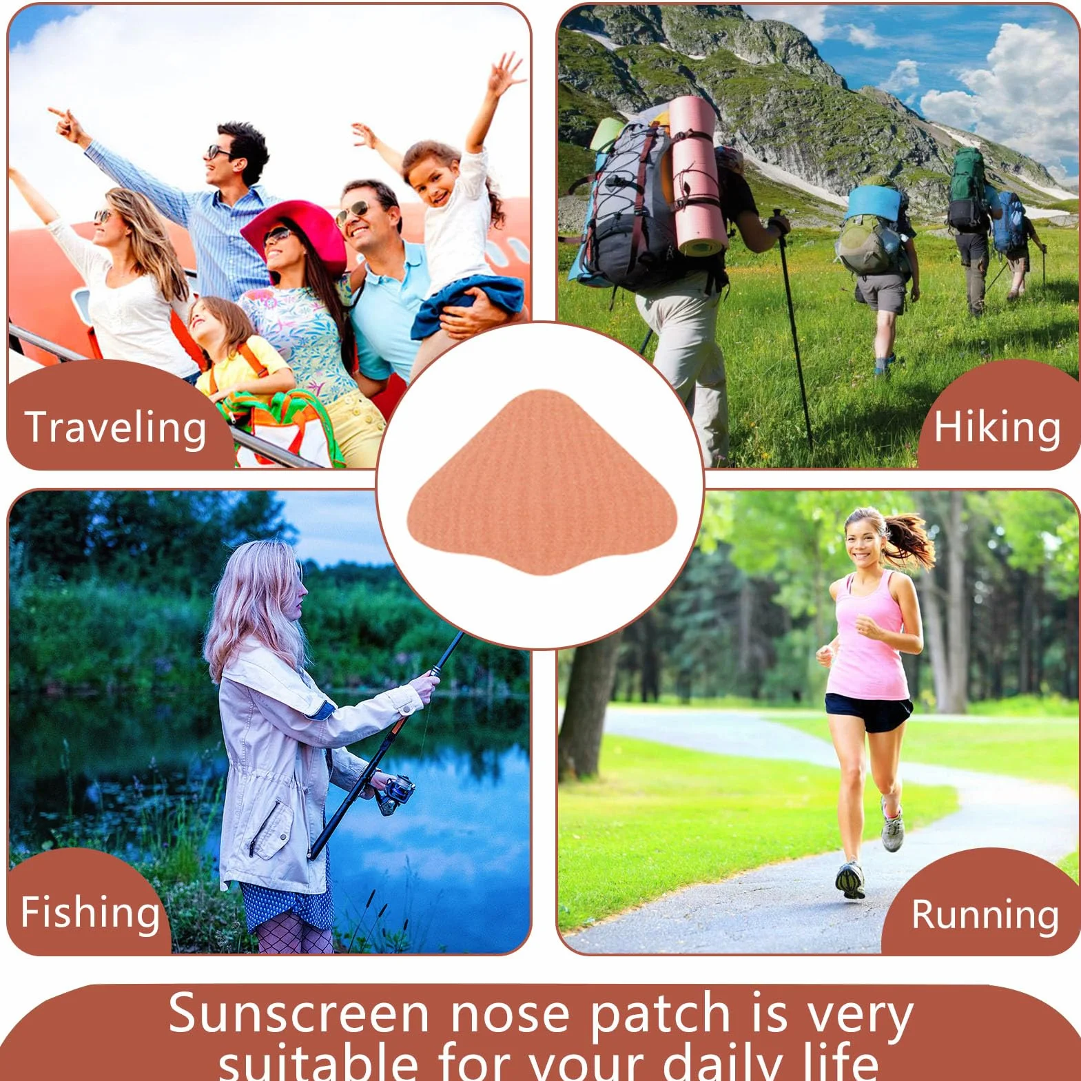 Patchs de Protection Nasale Anti-UV 24 Pièces pour Course, Alpinisme, Randonnée, Cyclisme