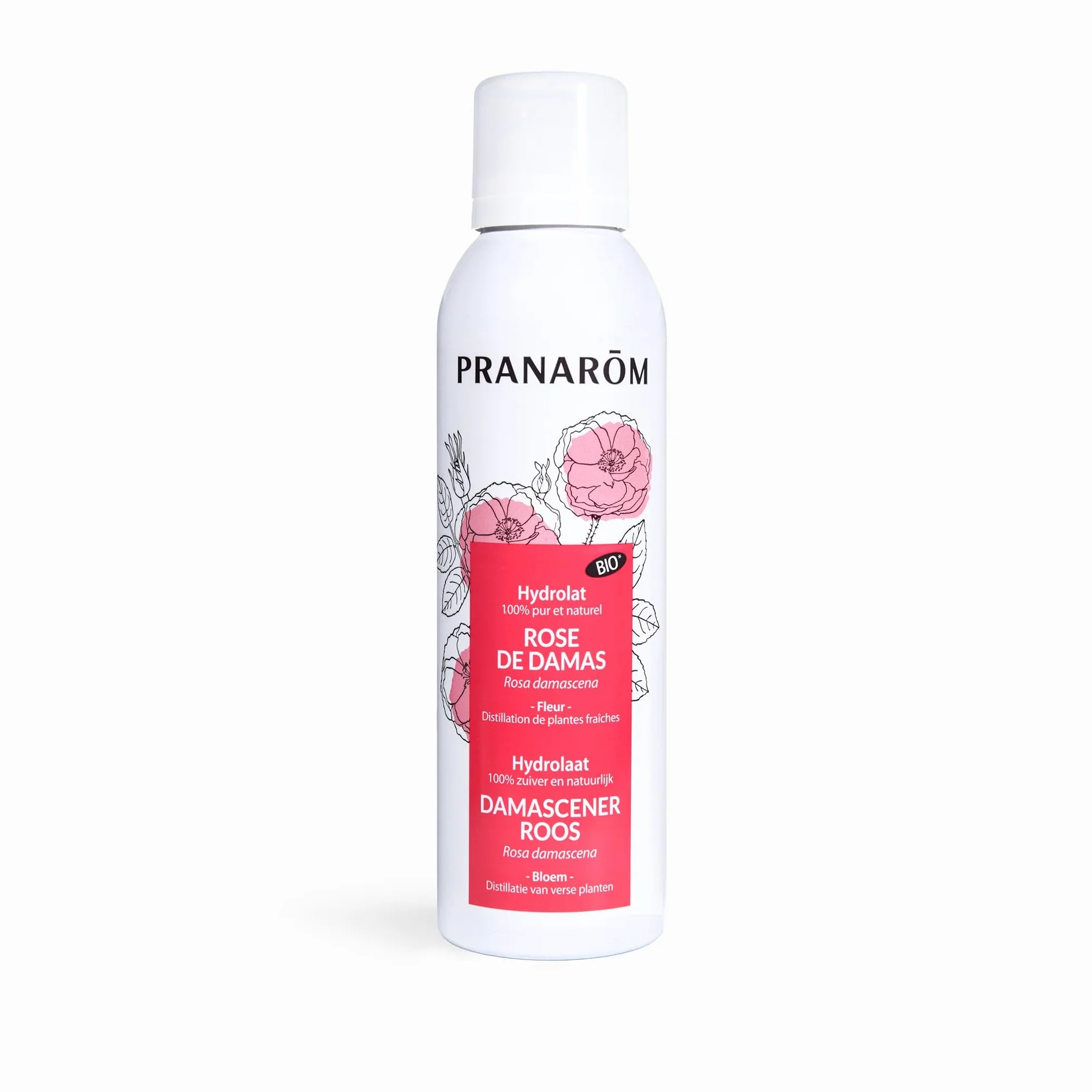 PRANARÔM Eau Florale de Rose de Damas BIO Hydrolat 100% Pur et Naturel 150 ML