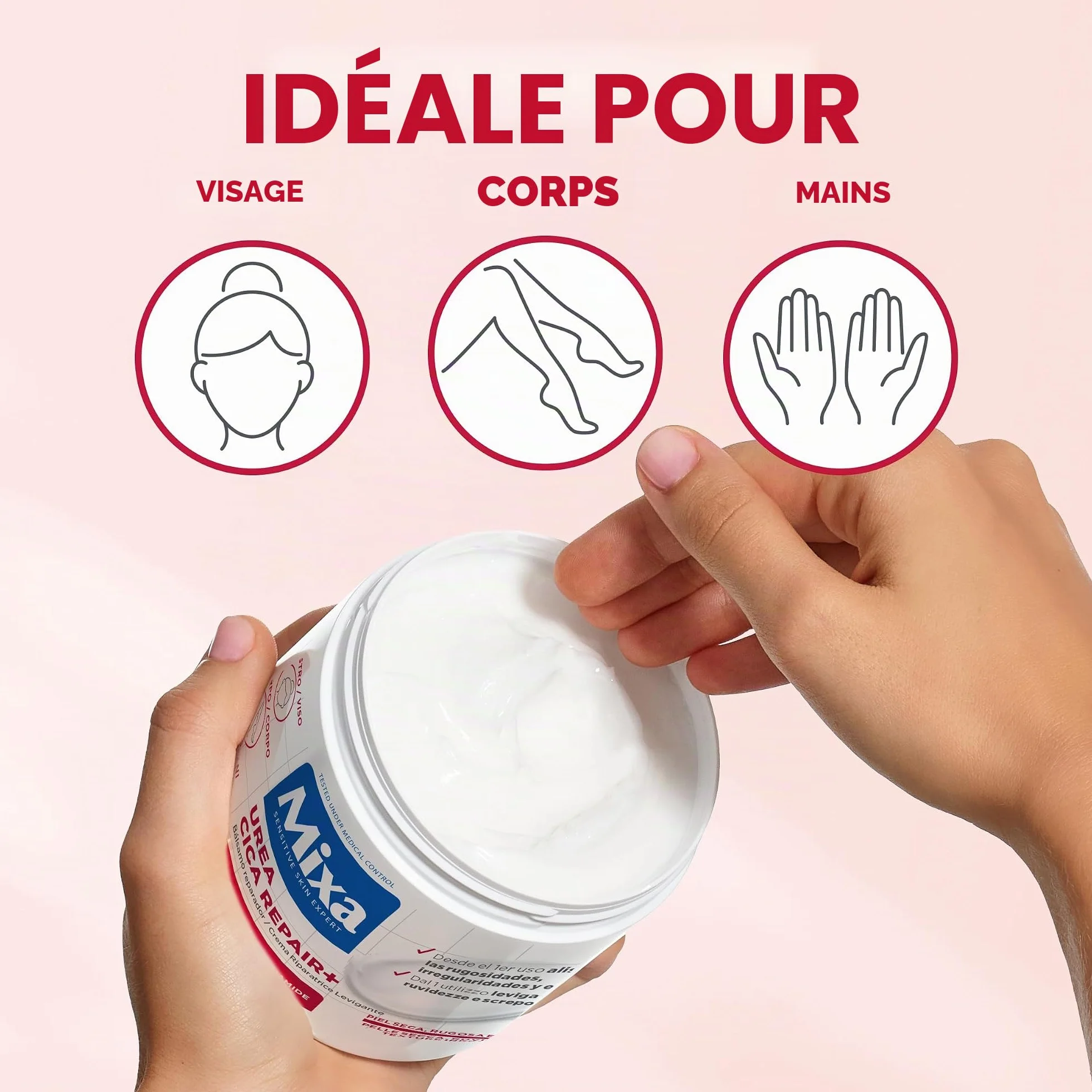 Mixa Pack Cream Cica Repair+ Urée 10% Panthénol pour peaux très sèches 400 ml x 2