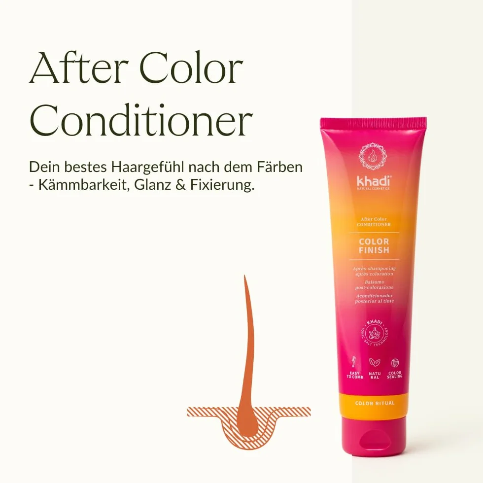 Kit complet khadi ColorCycle COLOR PREP Coloration végétale + DEEP CLEANSE Shampooing clarifiant + FINISH Après-shampooing après coloration + CARE Huile capillaire Ayurvédique
