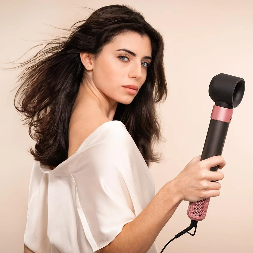 Cecotec Brosse Soufflante CeramicCare AirGlisse Black 1400W, Technologie Coanda, 3 Vitesses, 3 Températures, Contrôle Intelligent de la Chaleur